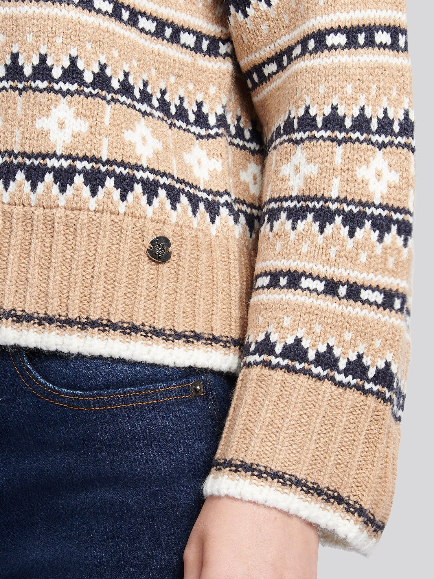 Women's Fair Isle Stripe Jumper in Natural
