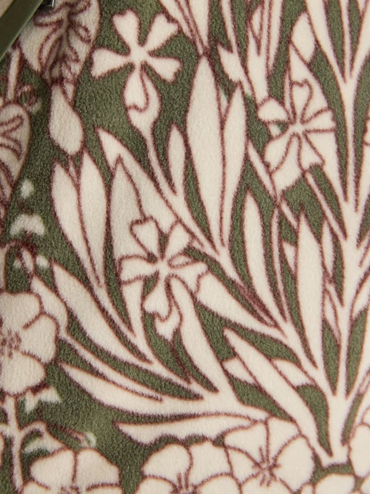 Olivia Green Floral Quarter Zip Fleece