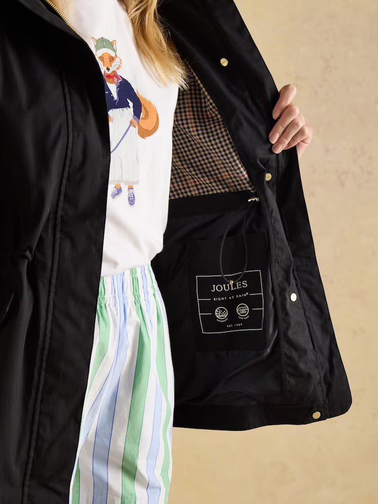 Portwell Black Waterproof Raincoat With Hood