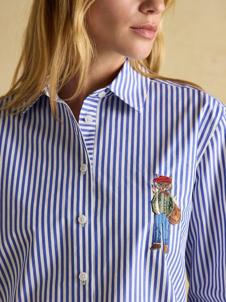 Amilla Jonty Blue/White Boyfriend Fit Shirt