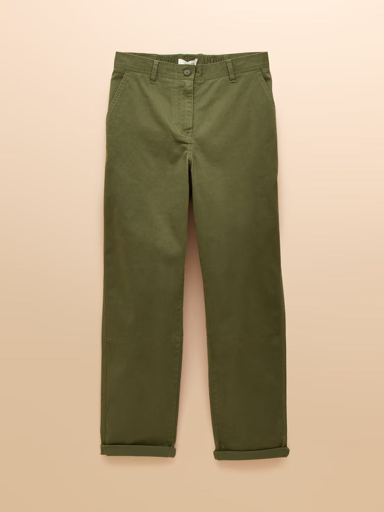 Slim Fit Khaki Green Chino Trousers