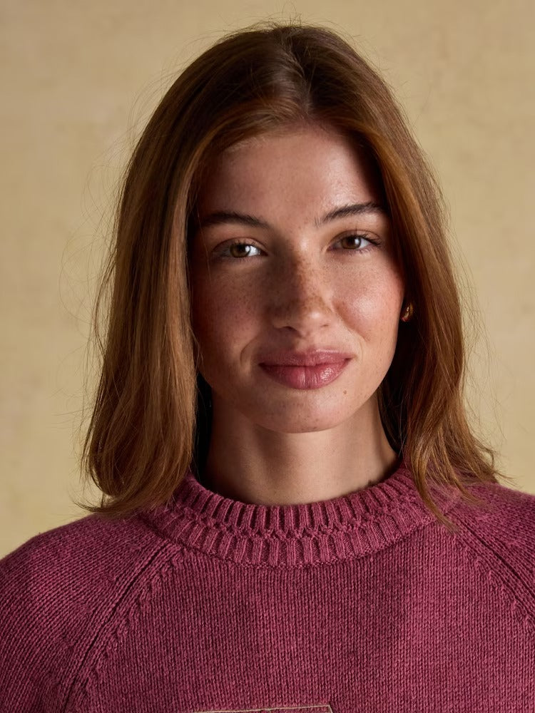 Rutland Pink Intarsia 4x4 Cotton Rich Knitted Jumper