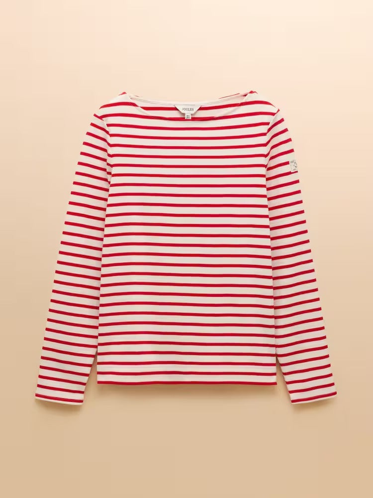 Harbour Cream/Red Boat Neck Breton Top