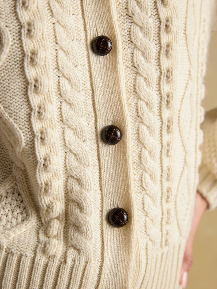 Rafferty Cream Cable Knit Cardigan