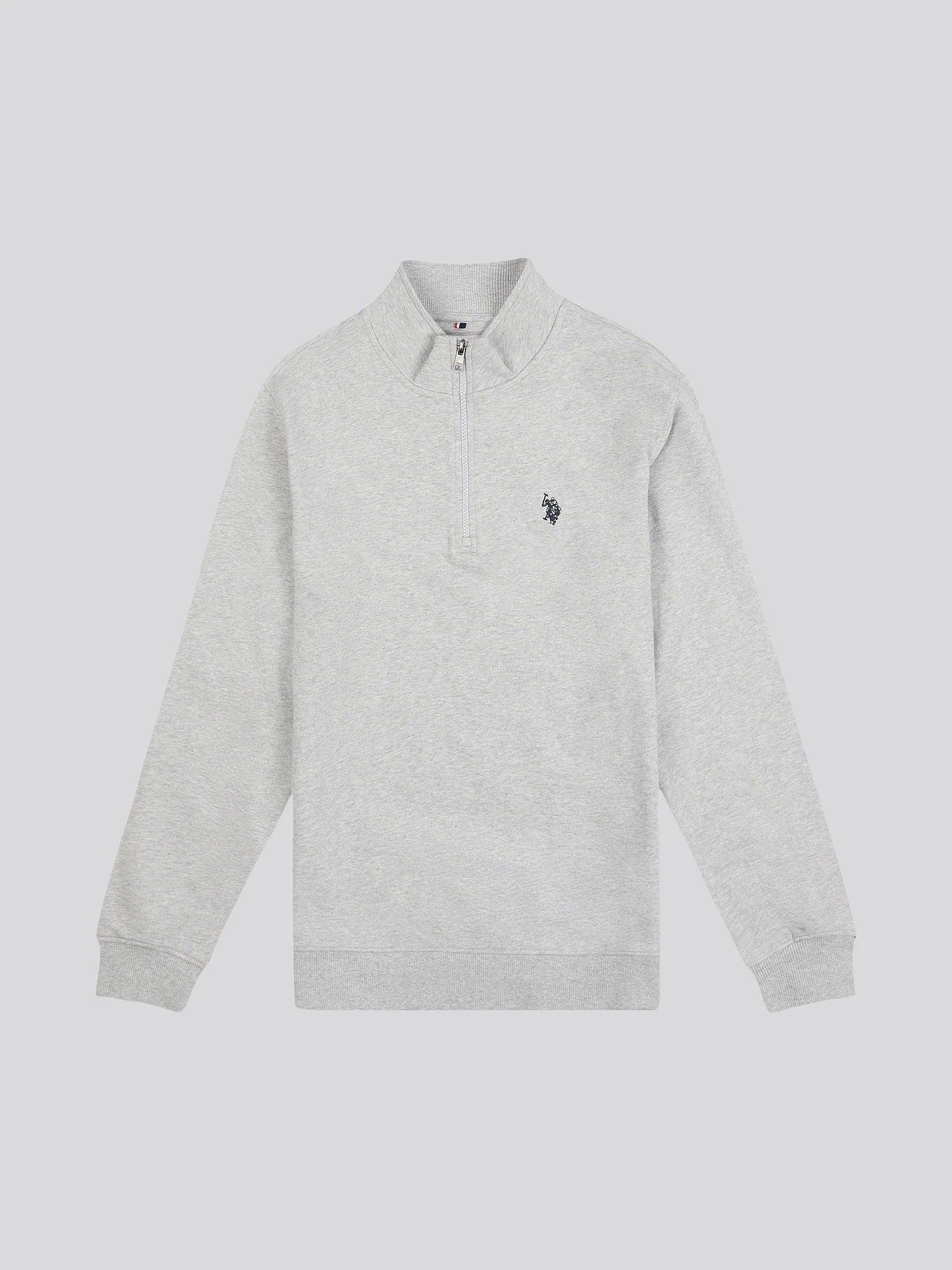 Men's 1/4 Zip Sweatshirt in Mid Grey Marl