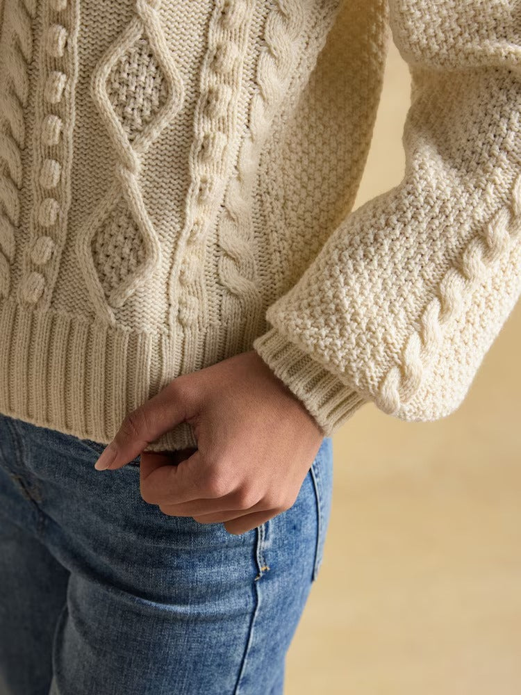 Rafferty Cream Cable Knit Cardigan