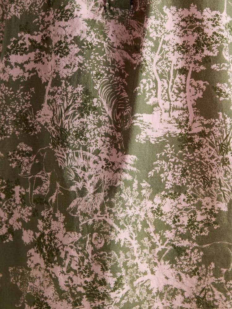 Silvia Green Frill Neck Smocked Blouse