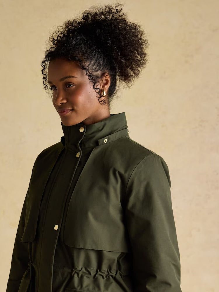 Warmwell Green Waterproof Fleece Lined Raincoat with Hood