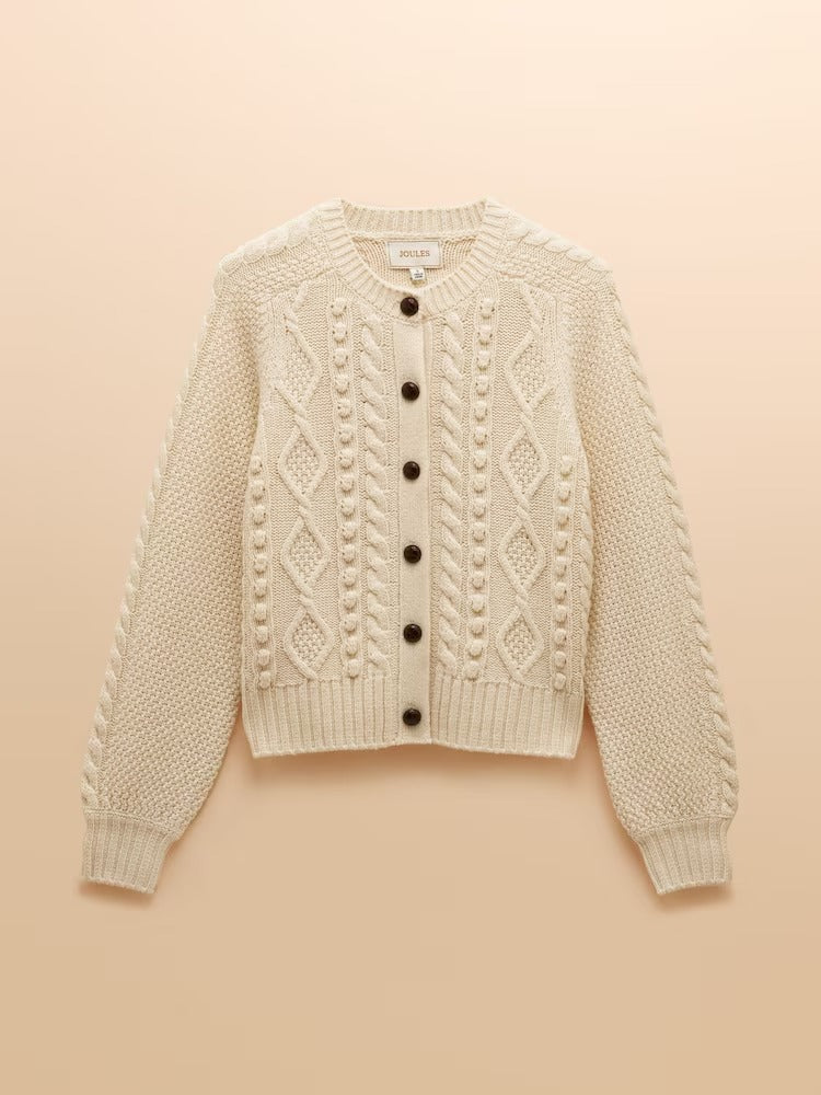 Rafferty Cream Cable Knit Cardigan
