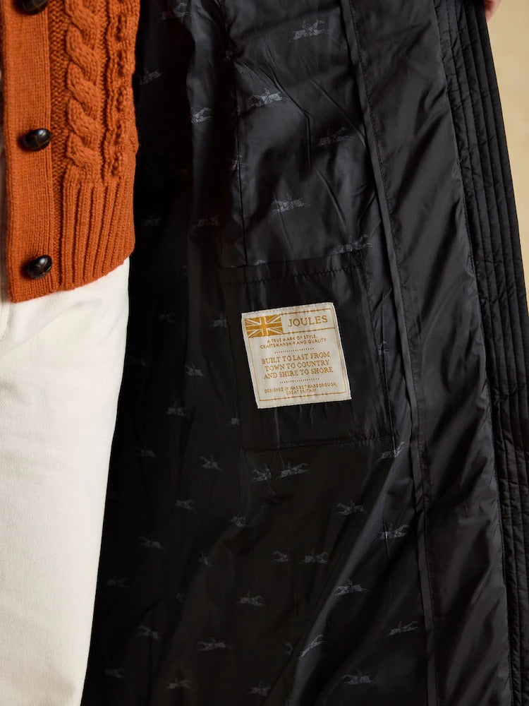 Pembury Black Showerproof Longline Padded Coat with Hood