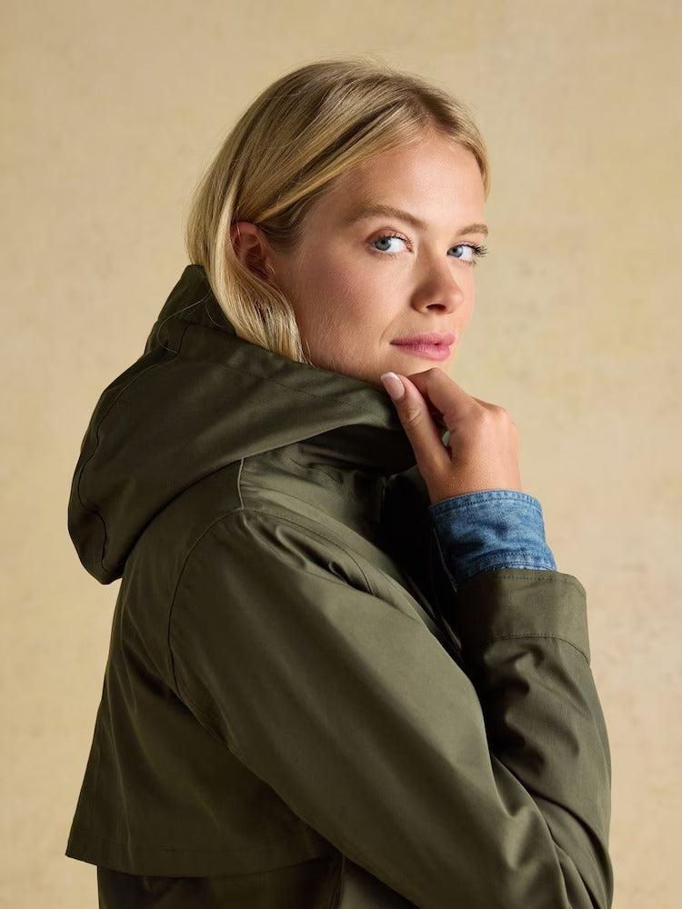 Portwell Green Waterproof Raincoat With Hood and Adjustable Waist