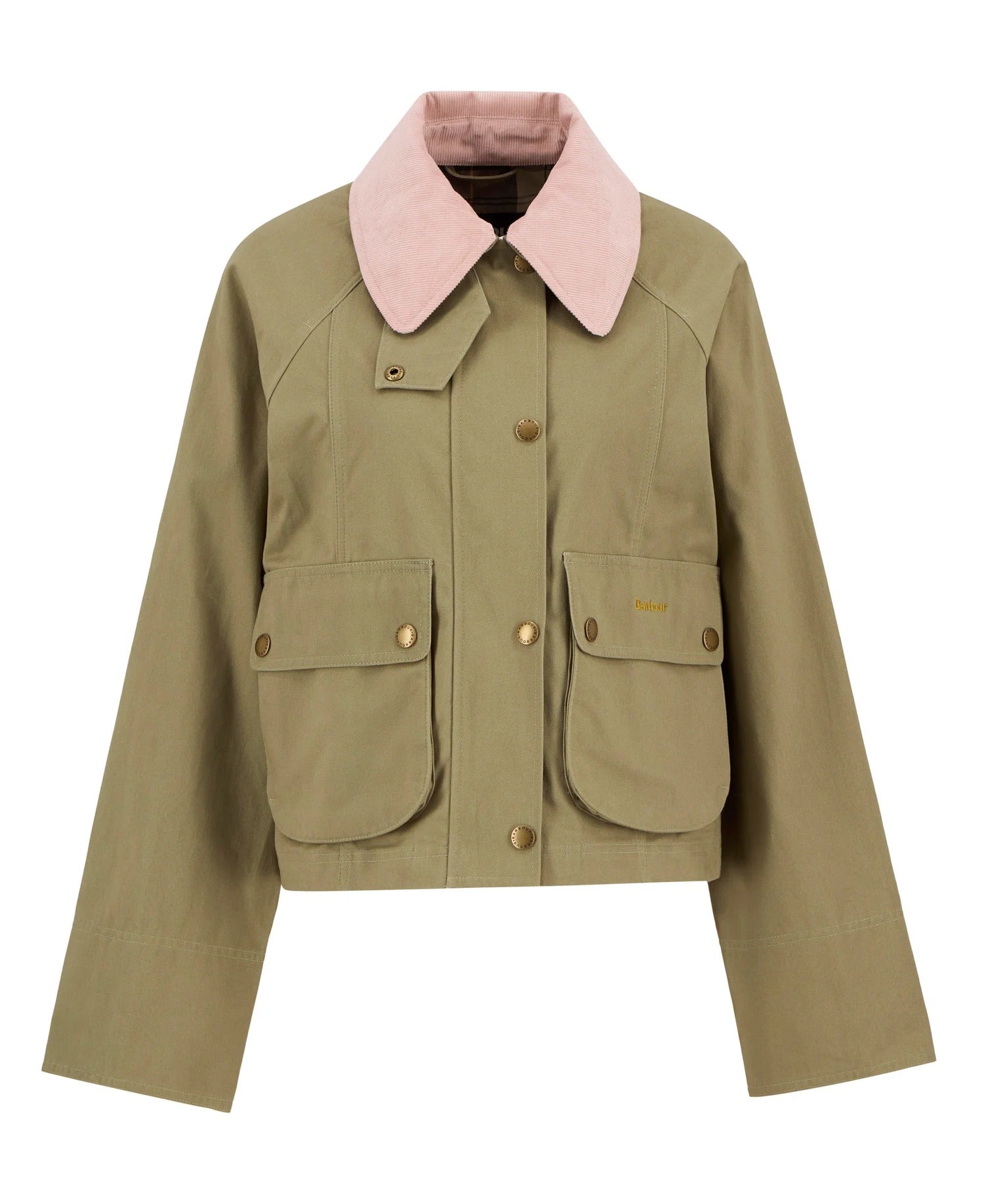 Cropped Beadnell Casual Jacket - Bleached Olive/Ancient/Gardenia