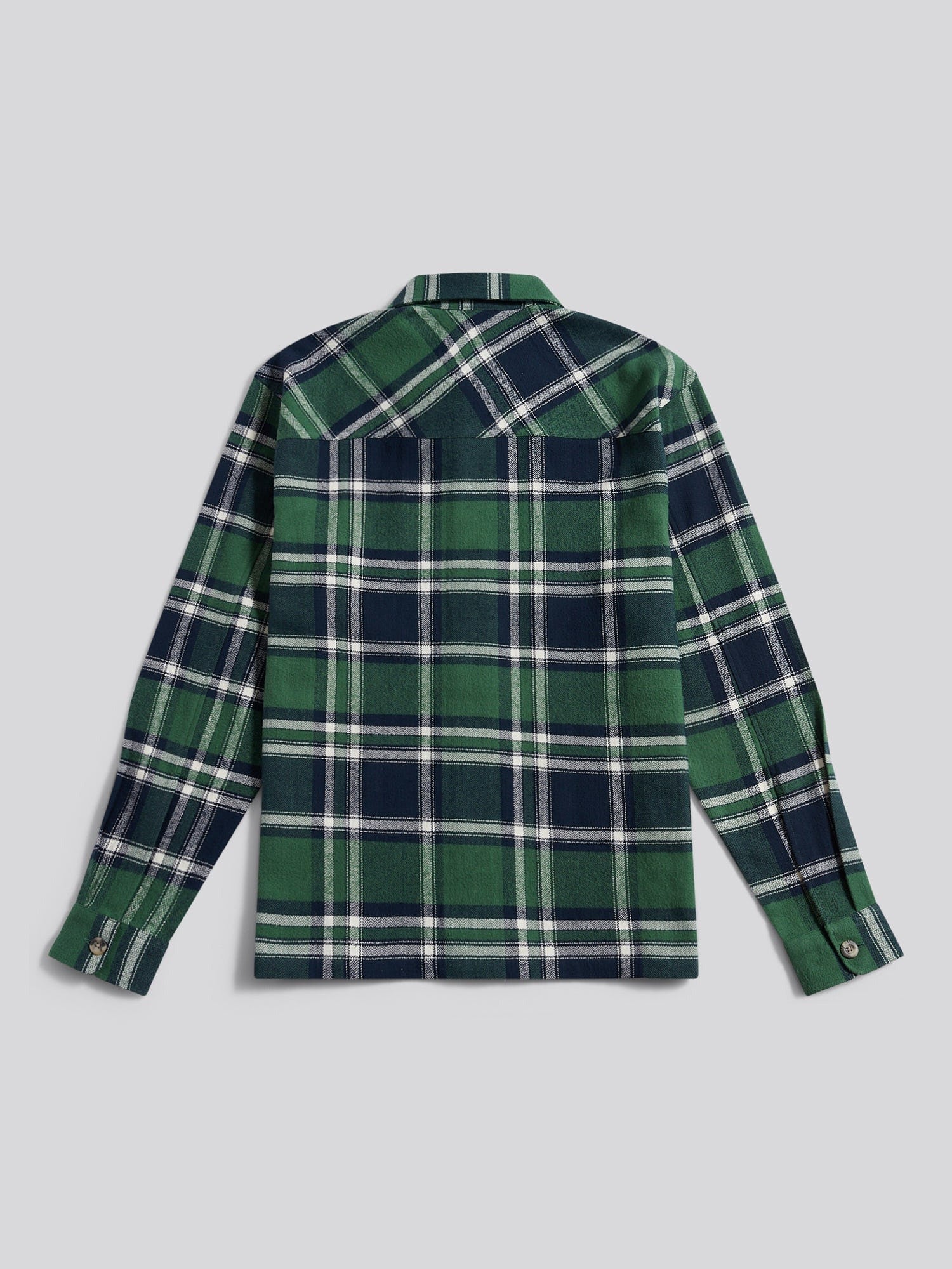 Men's Enlarged Check Overshirt in Pineneedle