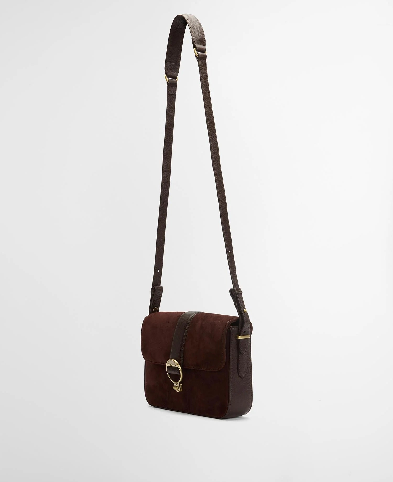 Rosa Suede & Leather Crossbody Bag - Dark Brown