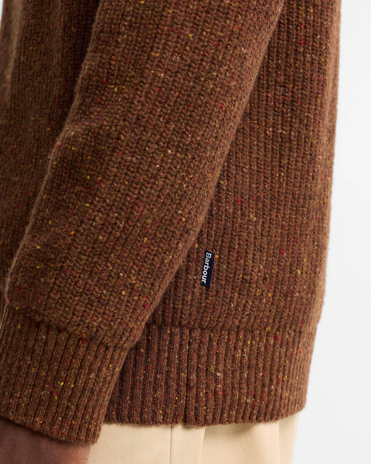 Essentials Fleck Wool Half-Zip Jumper - Bracken