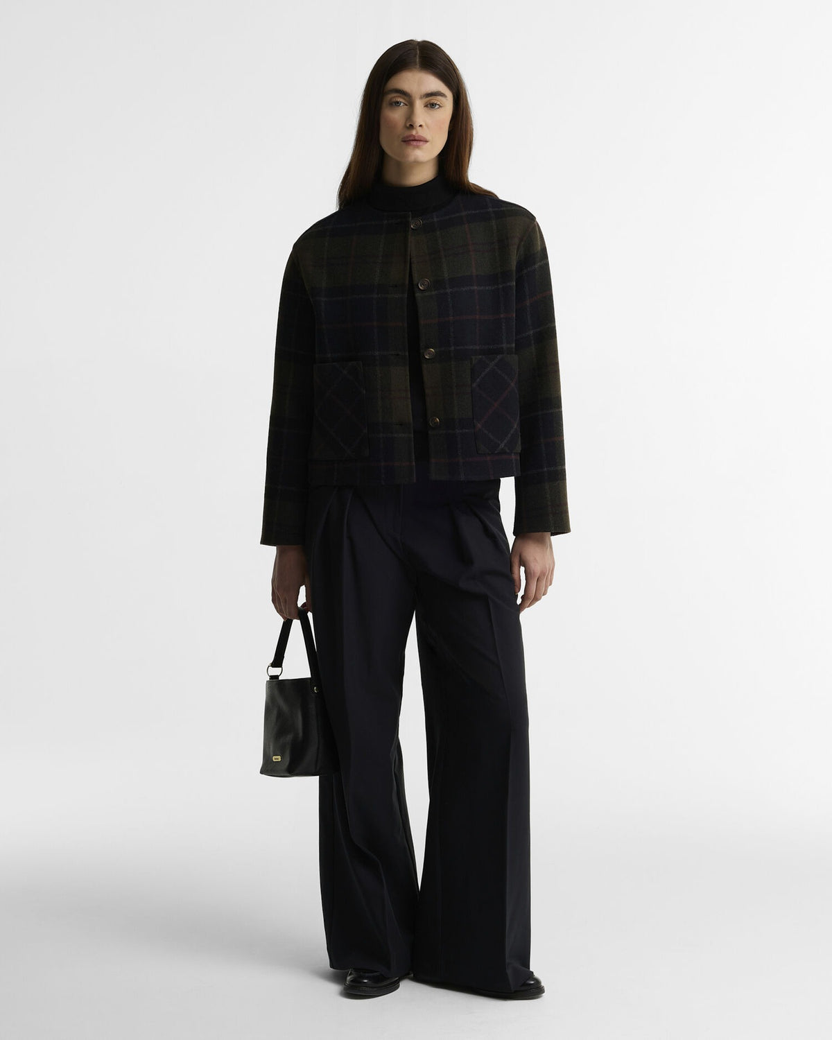 Marlow Tartan Wool Overshirt - Shadow Classic Tartan