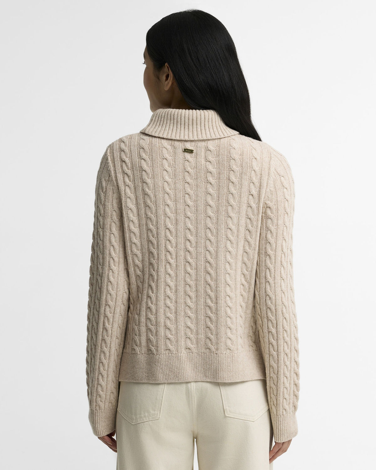 Ambleside Cable-Knit Rollneck Jumper - Oatmeal