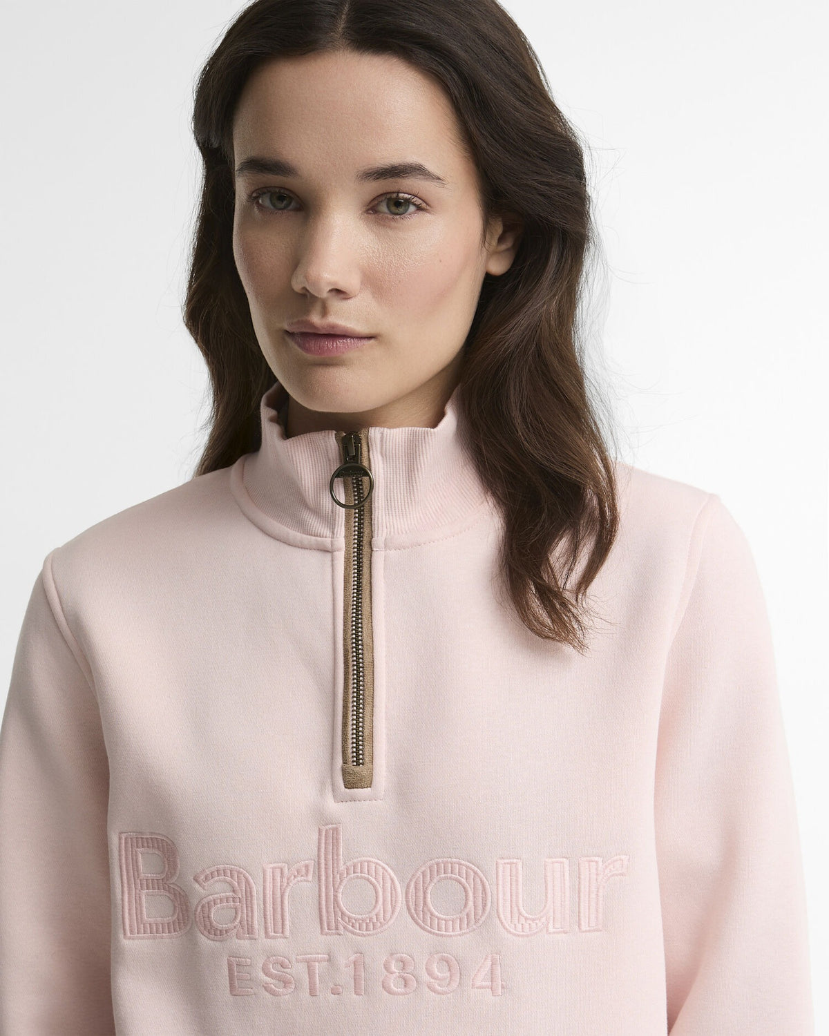 Cynthia Quarter-Zip Jumper - Pink Blush