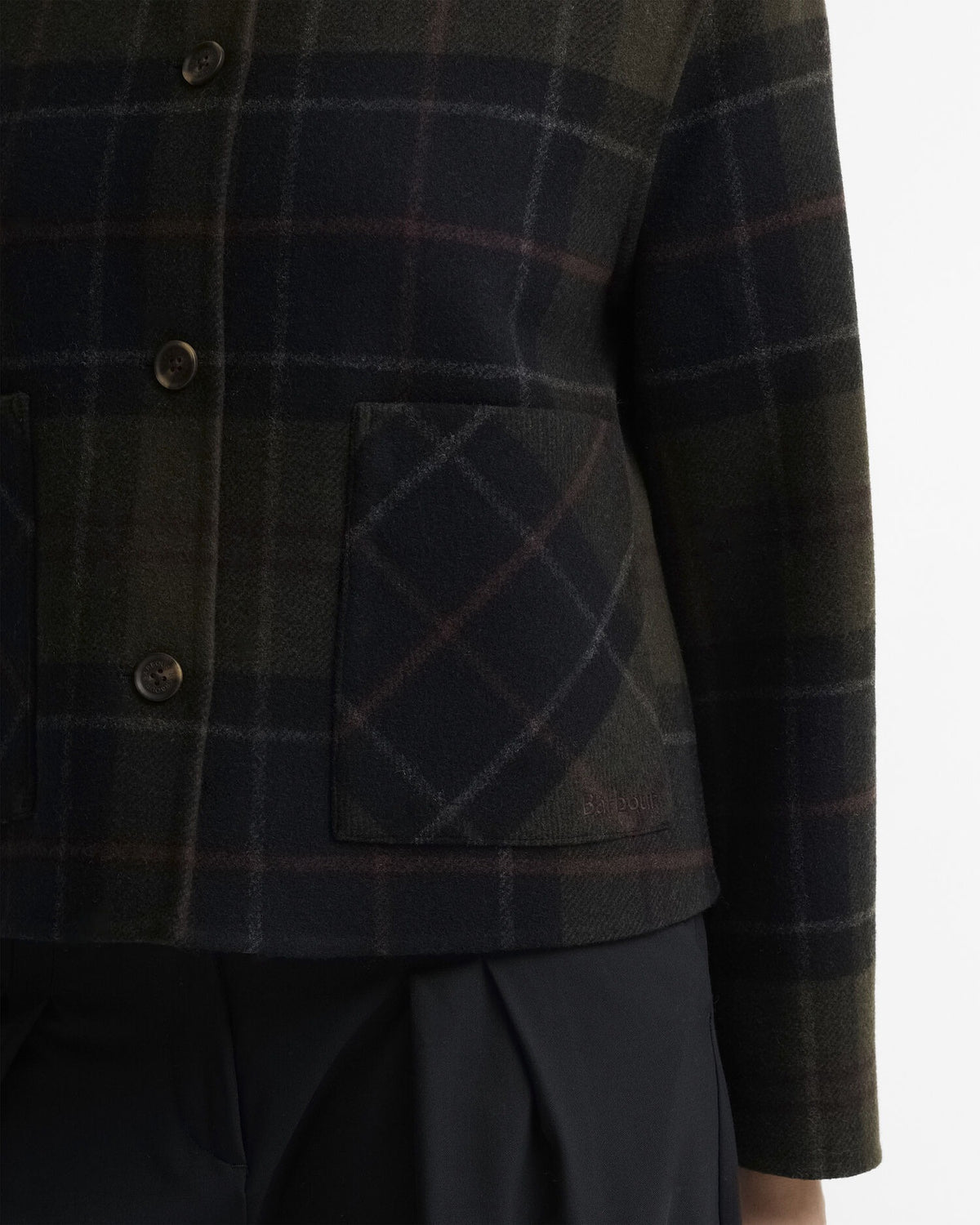 Marlow Tartan Wool Overshirt - Shadow Classic Tartan