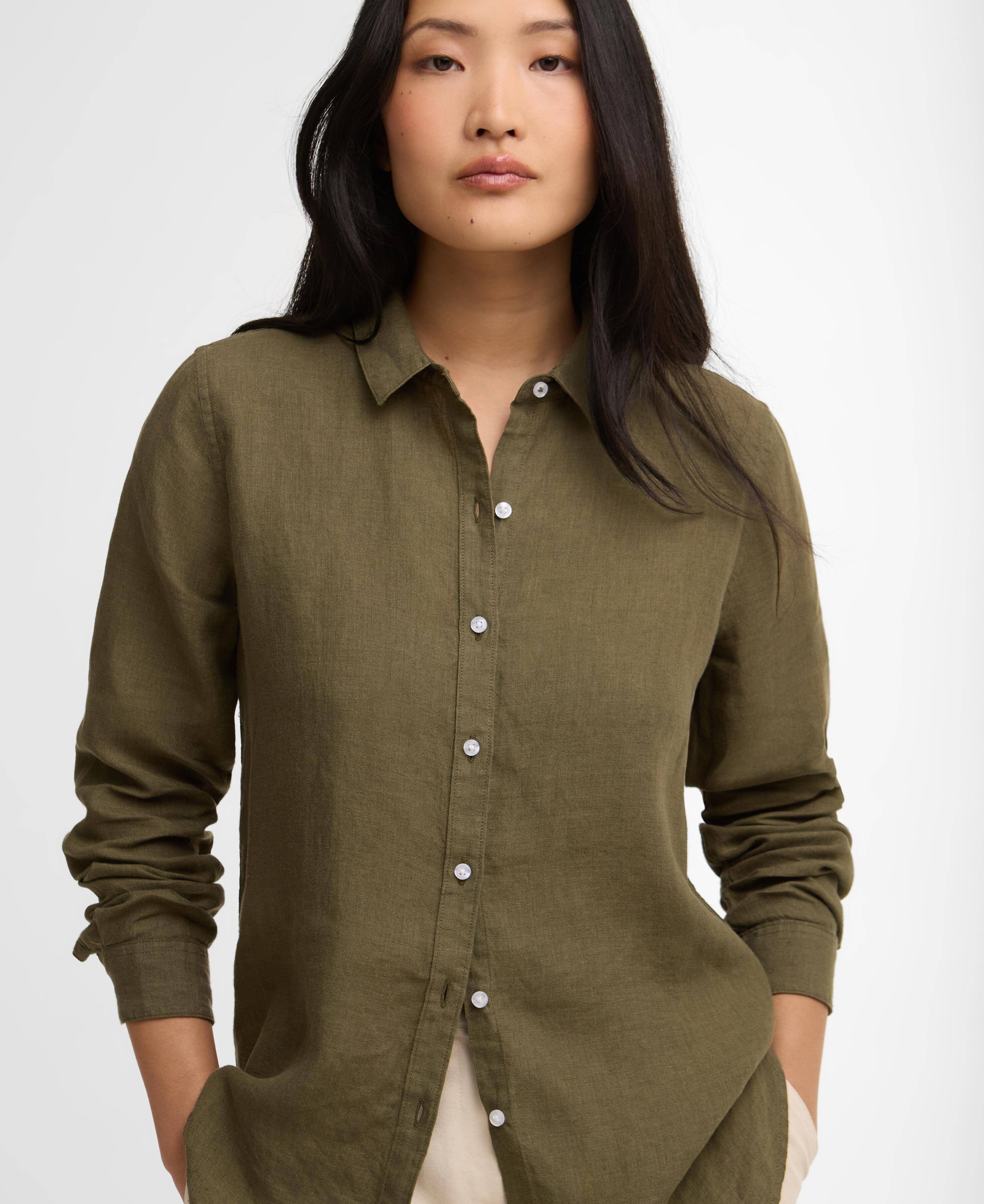 Marine Relaxed Long-Sleeved Shirt - Dusky Khaki