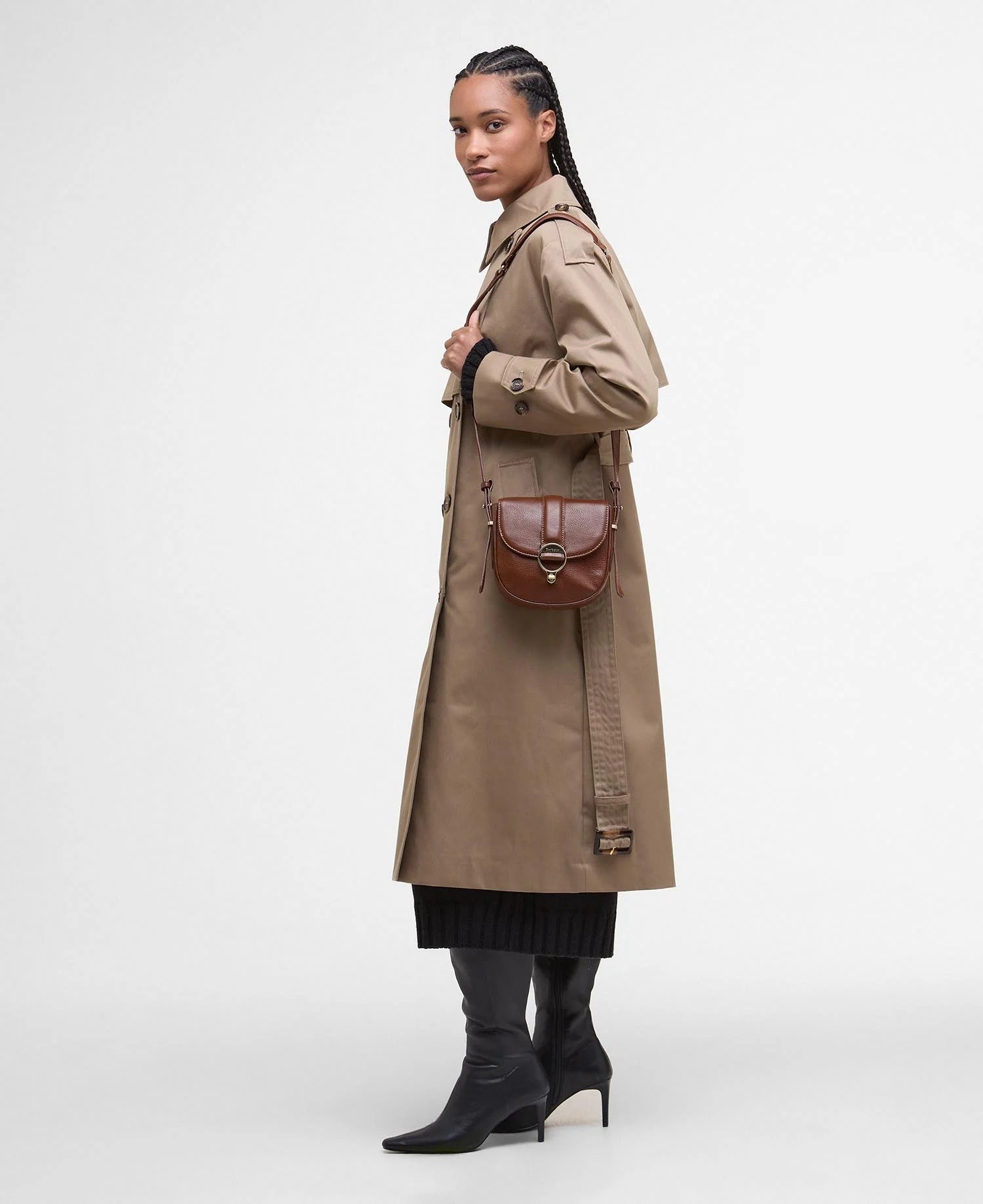 Elm Leather Crossbody Bag - Brown
