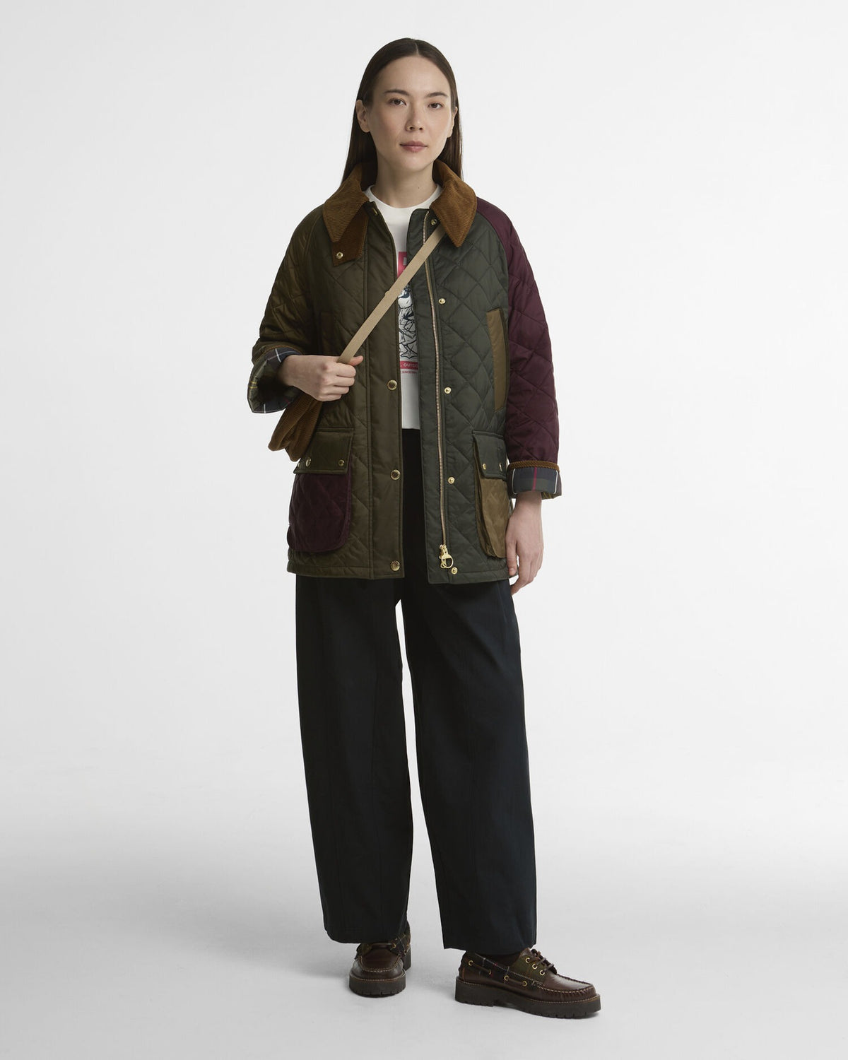 Patchwork Bedale Quilted Jacket - Olive/Ceech/Dk Olive/Merlot/Classic
