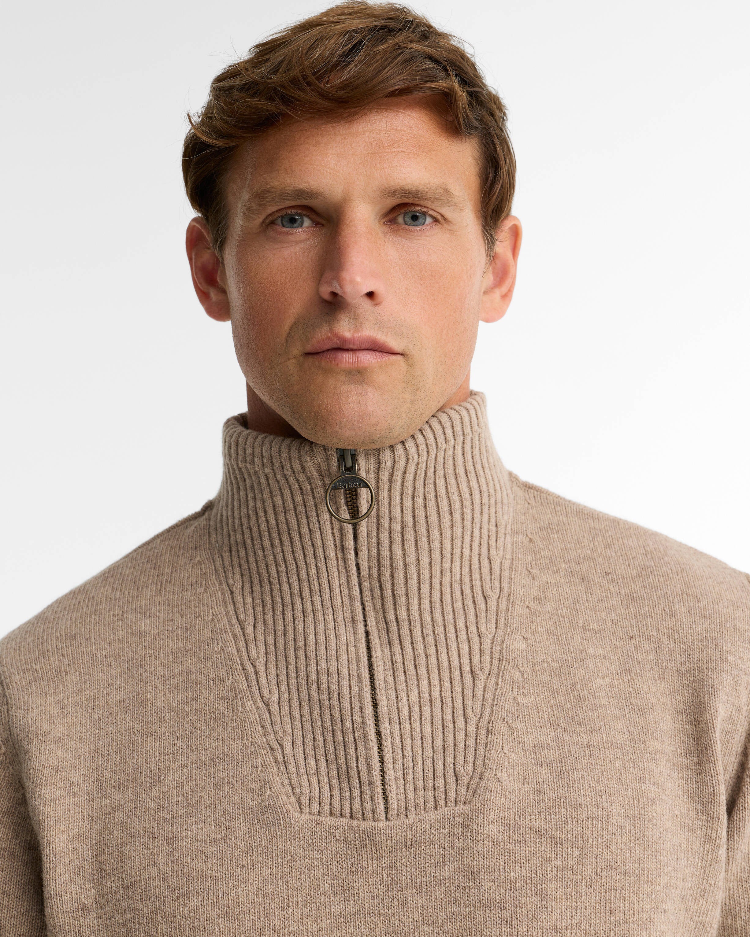 Nelson Essential Quarter-Zip Jumper - Stone