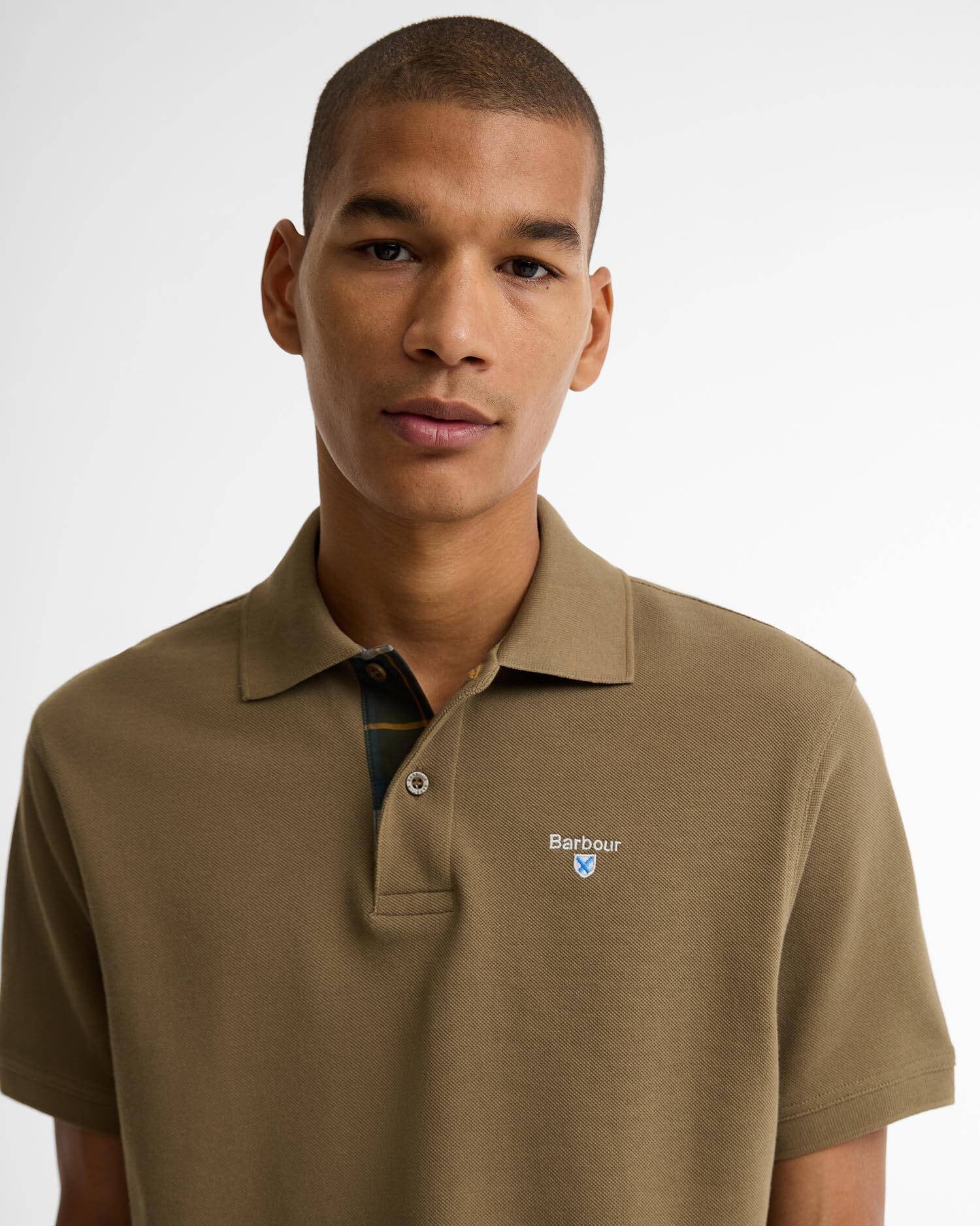 Tartan Pique Polo Shirt - Clay