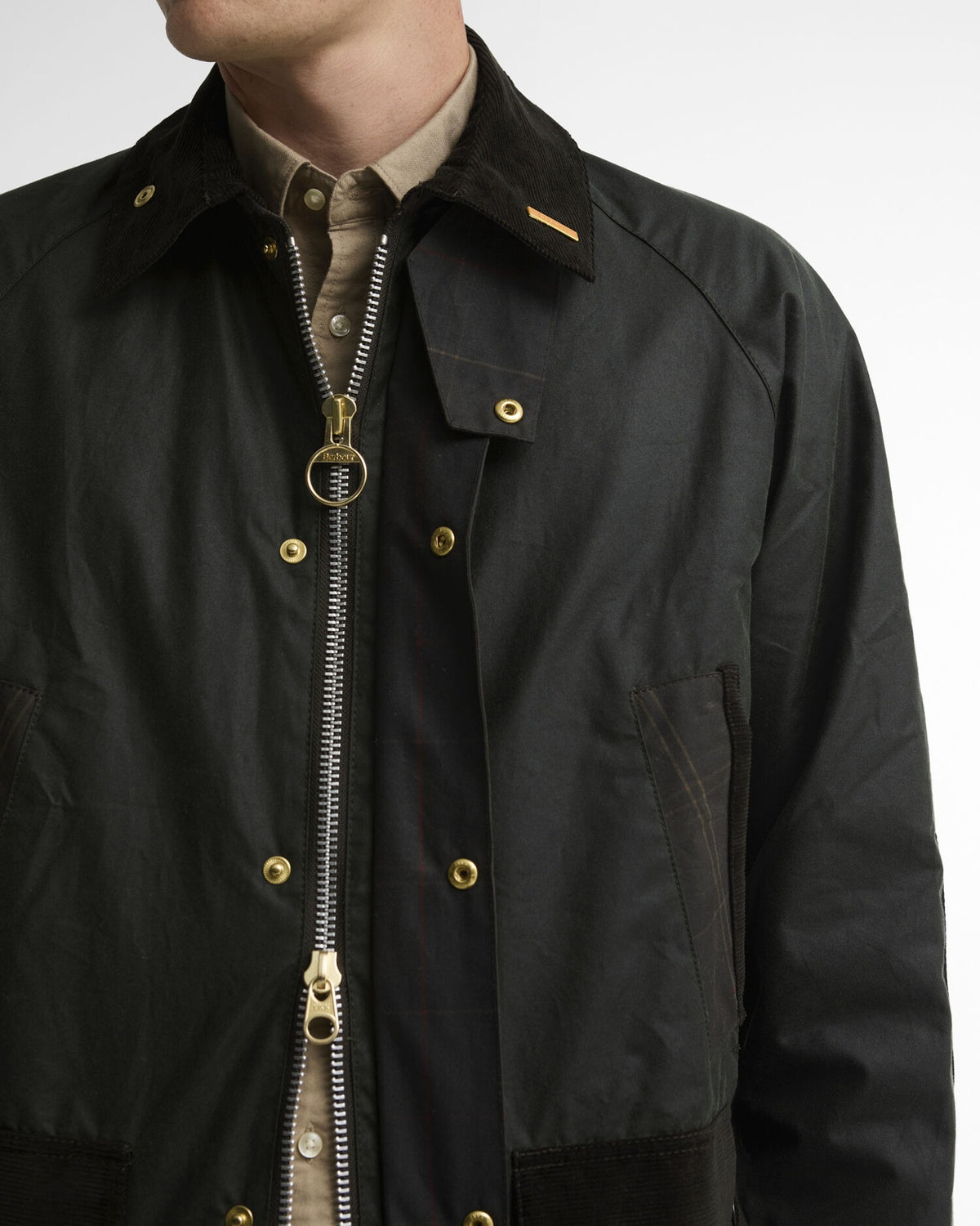 Icons Patch Bedale Waxed Jacket - Sage