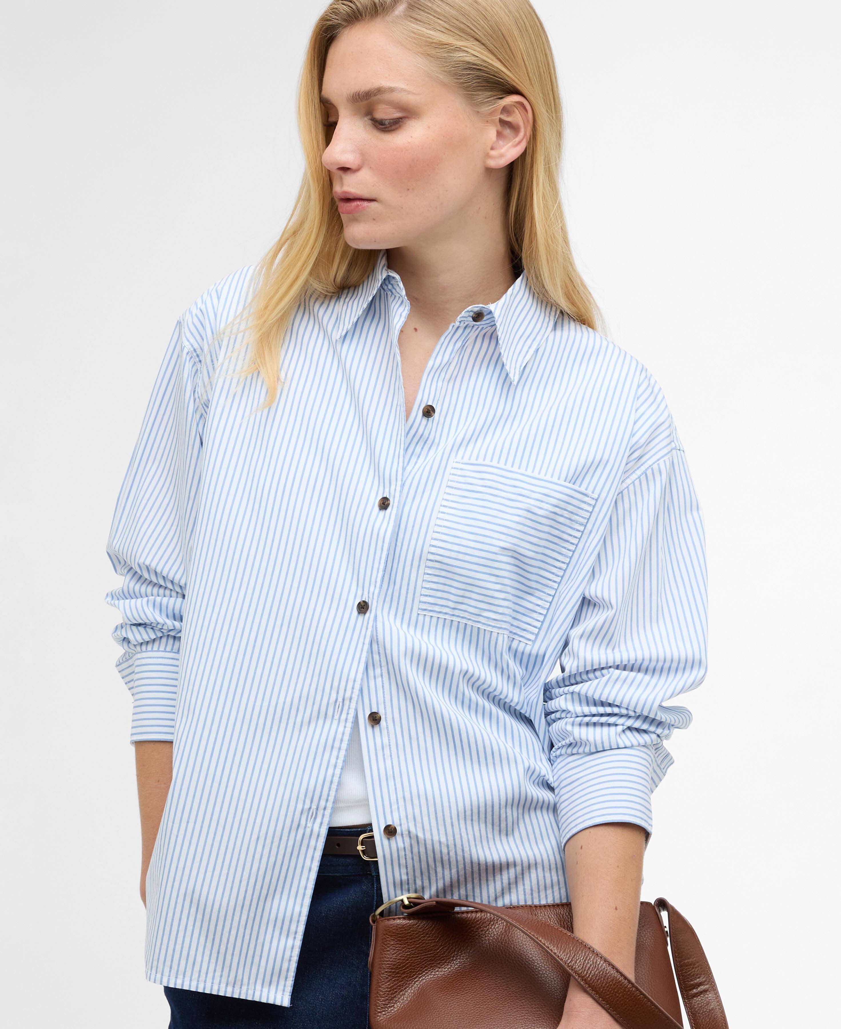 Polly Striped Relaxed Shirt - Chambray Stripe