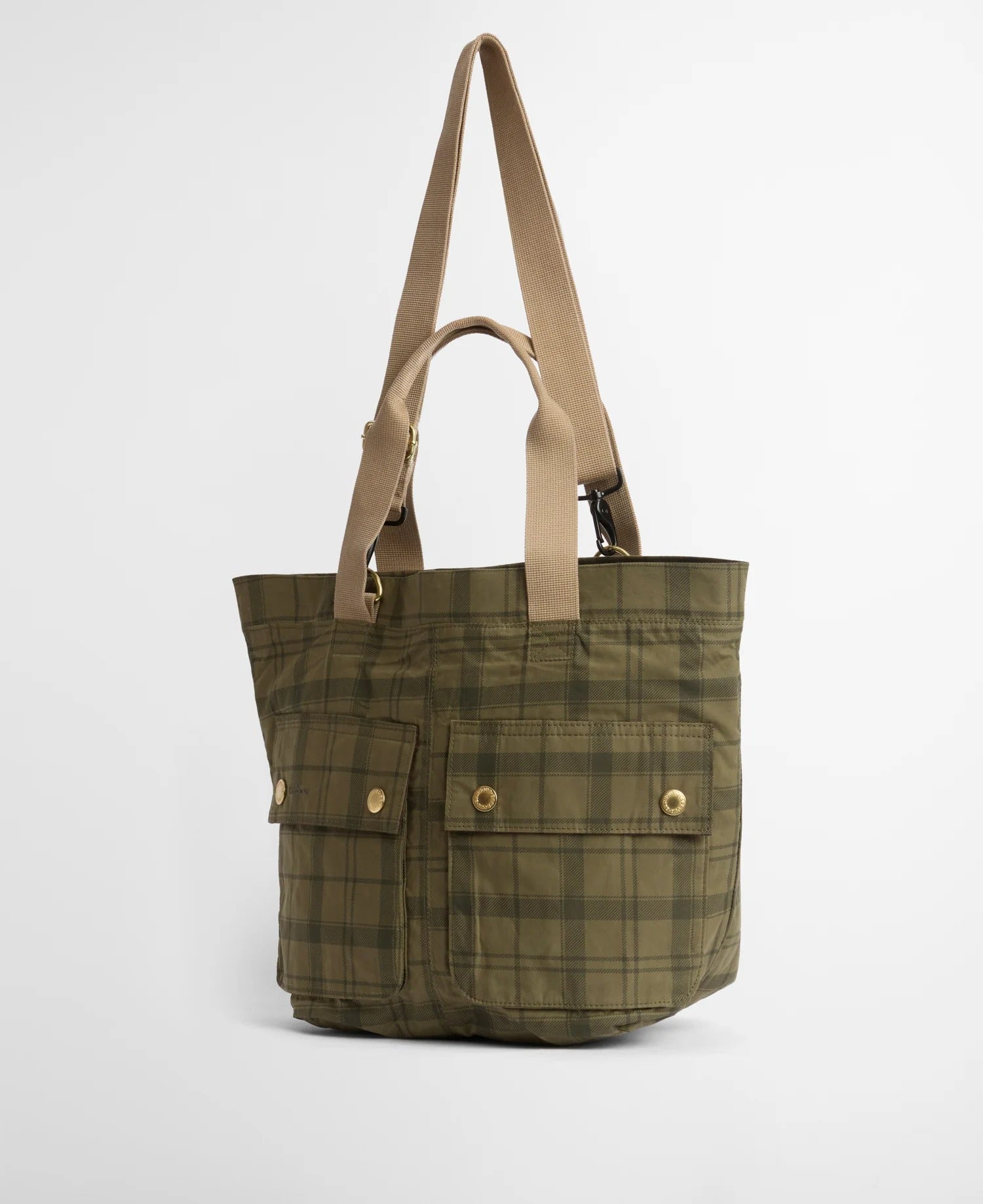 Transport Carry-All Tote Bag - Dusky Green Tartan