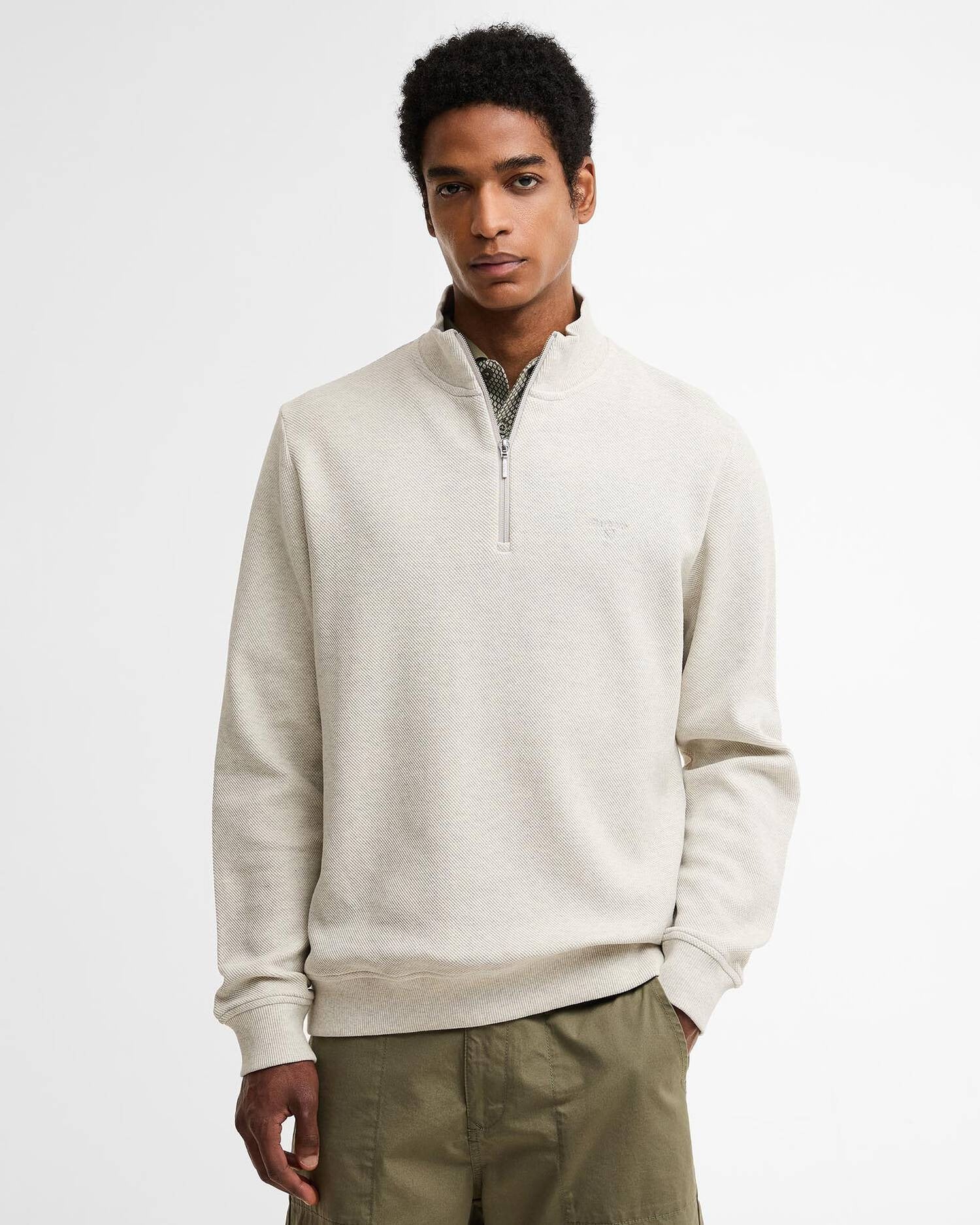 Ravensworth Quarter-Zip Sweatshirt Ecru Marl