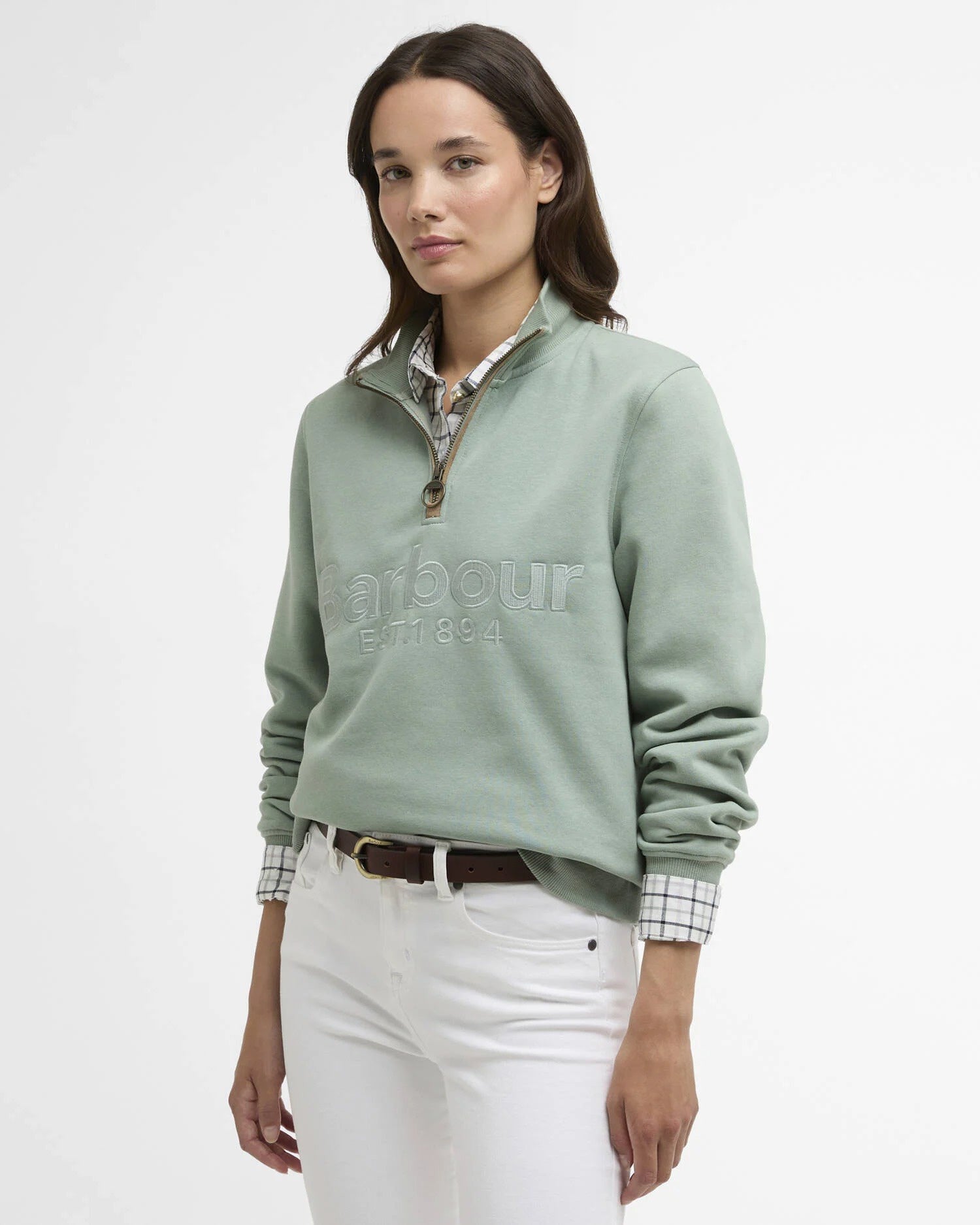 Cynthia Quarter-Zip Jumper - Blue Sage