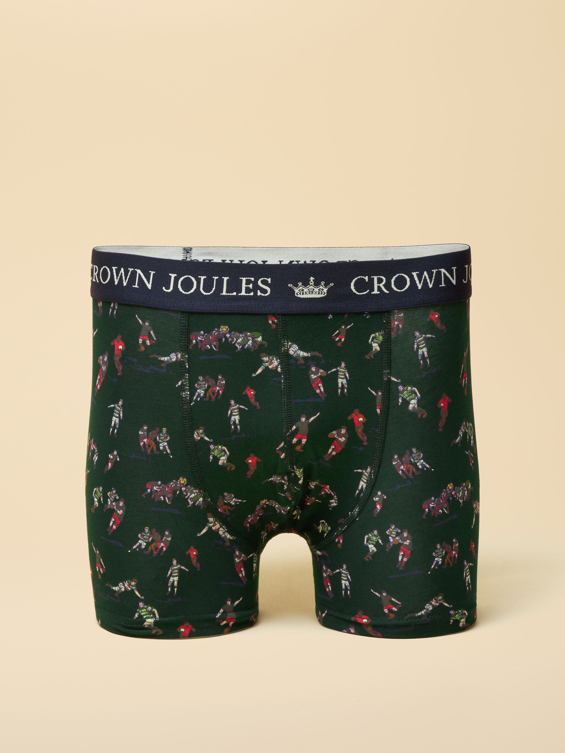 Crown Joules Green Cotton Jersey Boxer Shorts - 2 Pack