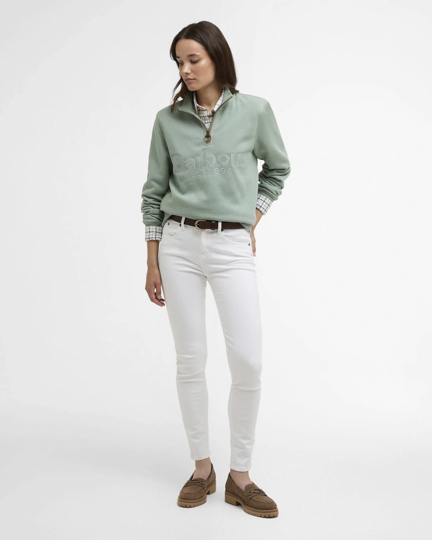 Cynthia Quarter-Zip Jumper - Blue Sage