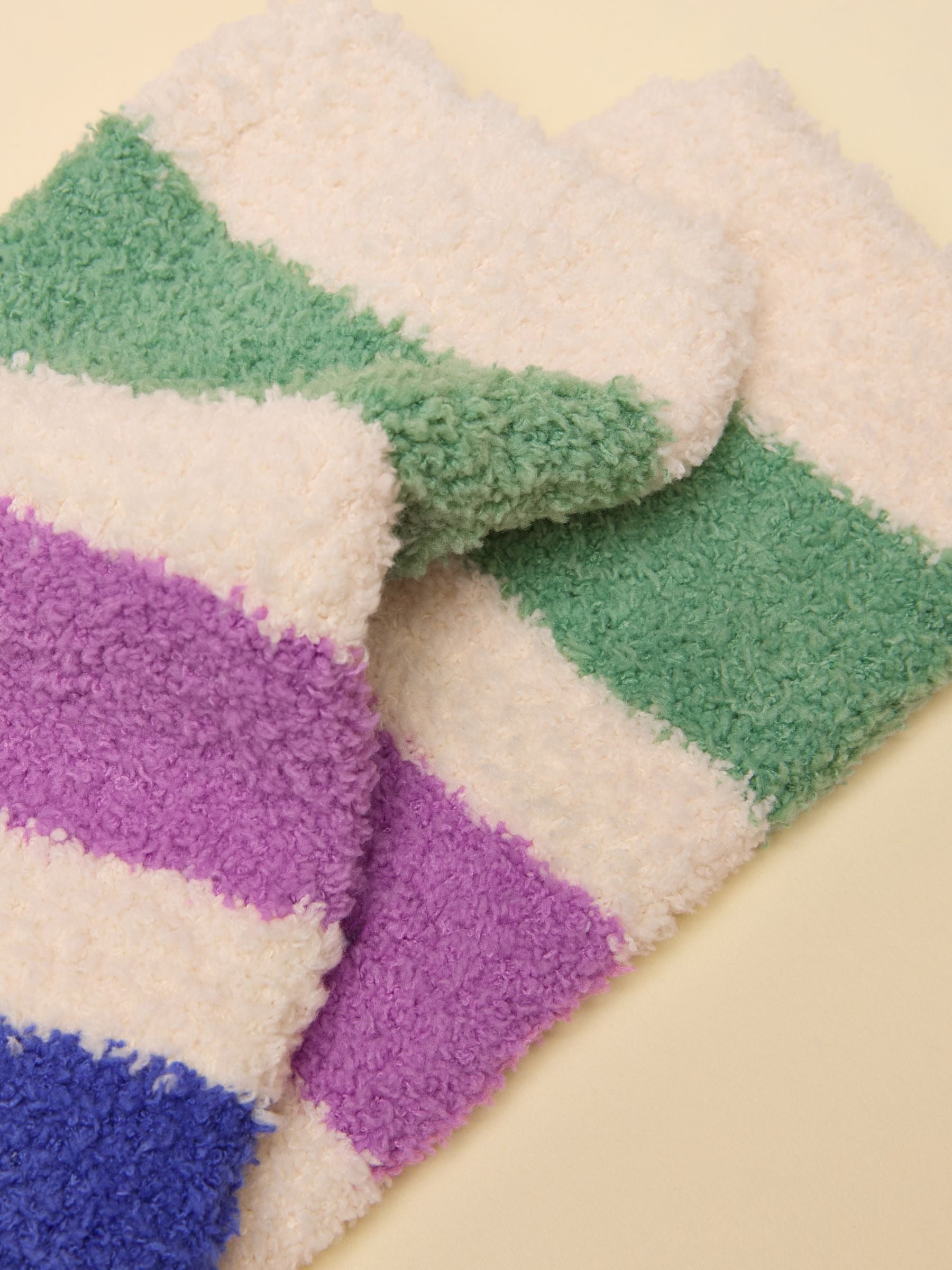 Women's Fluffy Blue Stripe Socks (size 4-8)