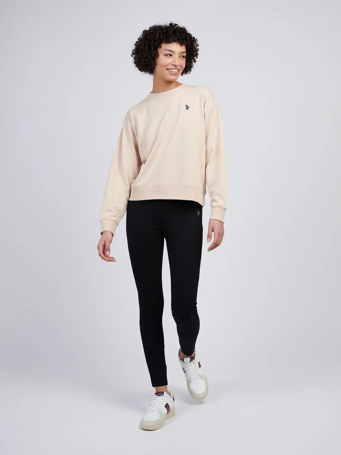 Tonal Elastic Waist Legging - Black
