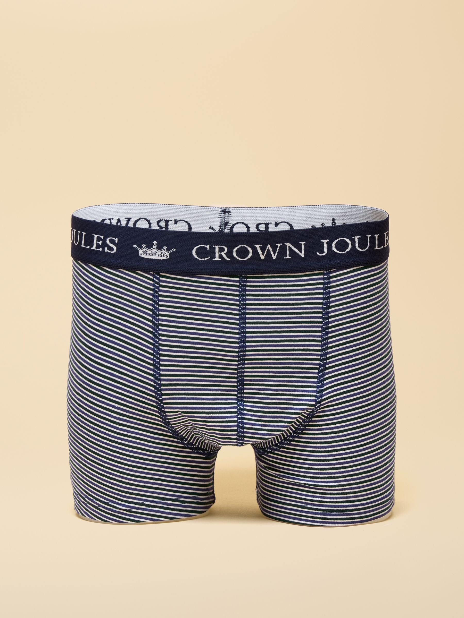 Crown Joules Green & Blue Cotton Jersey Boxer Shorts - 2 Pack