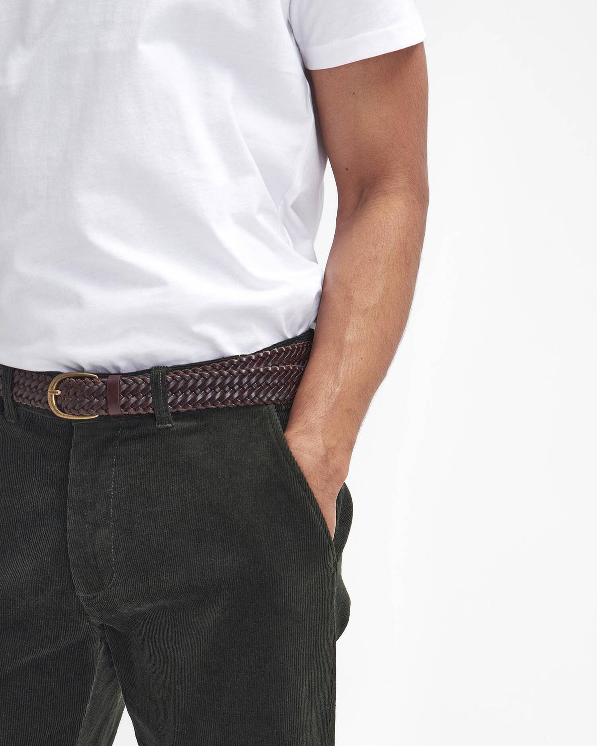 Stretch Cord Tailored Trousers - Forest