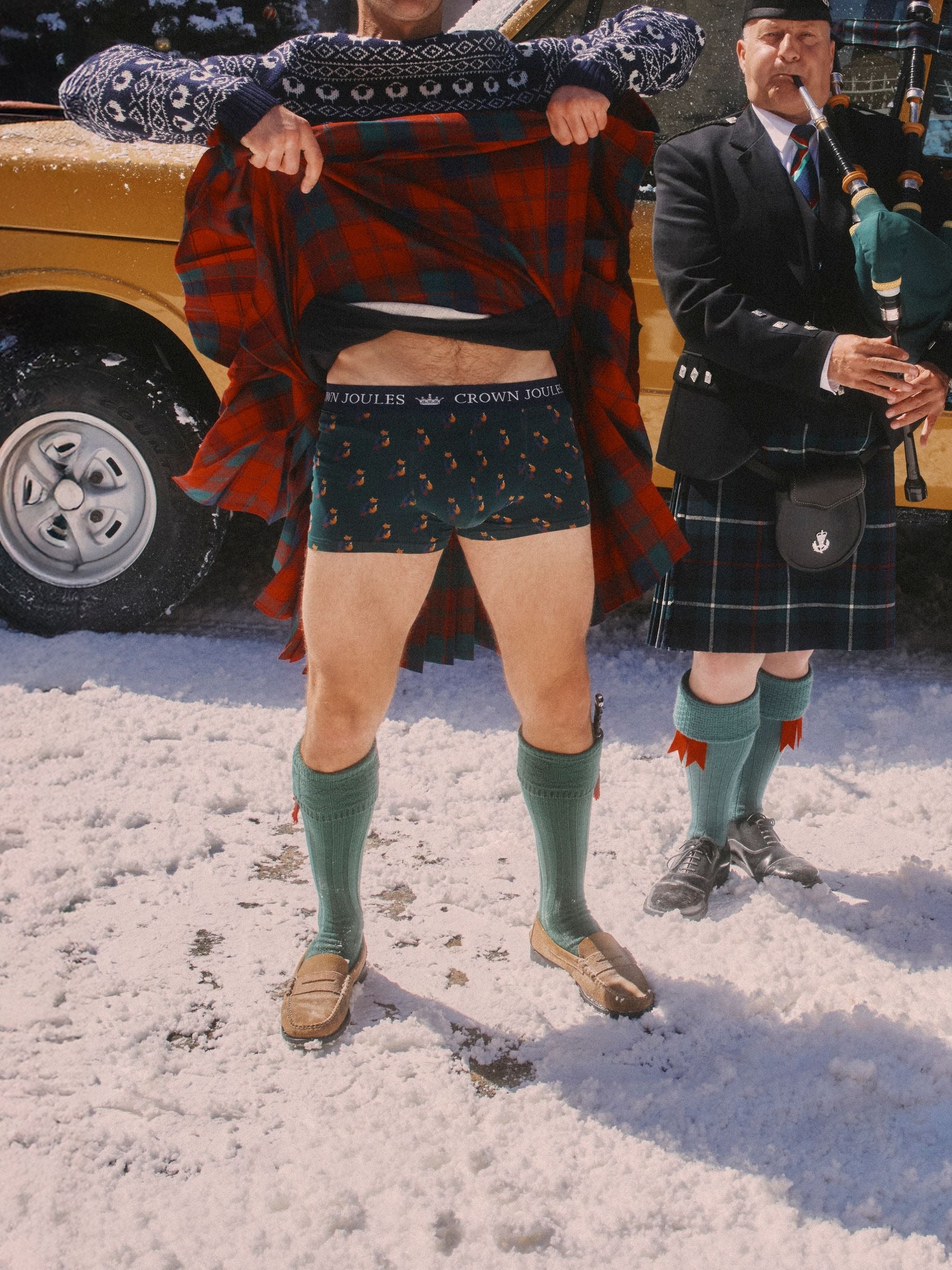 Crown Joules Green & Blue Cotton Jersey Boxer Shorts - 2 Pack