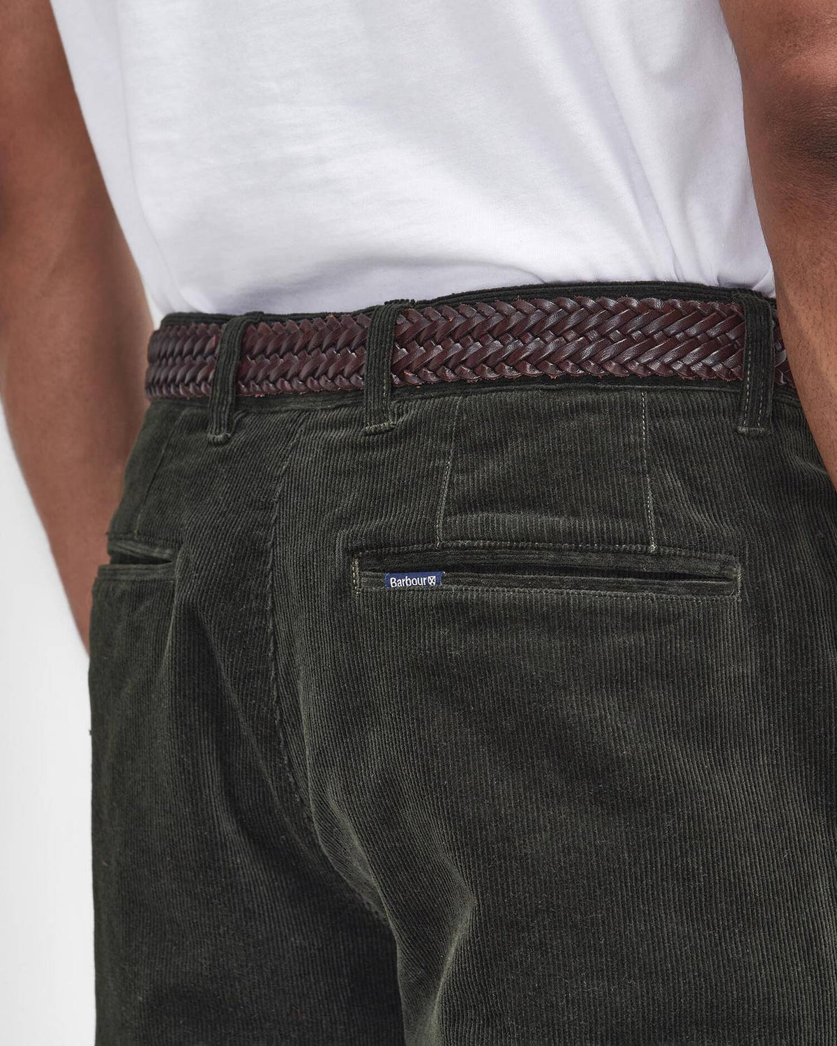 Stretch Cord Tailored Trousers - Forest