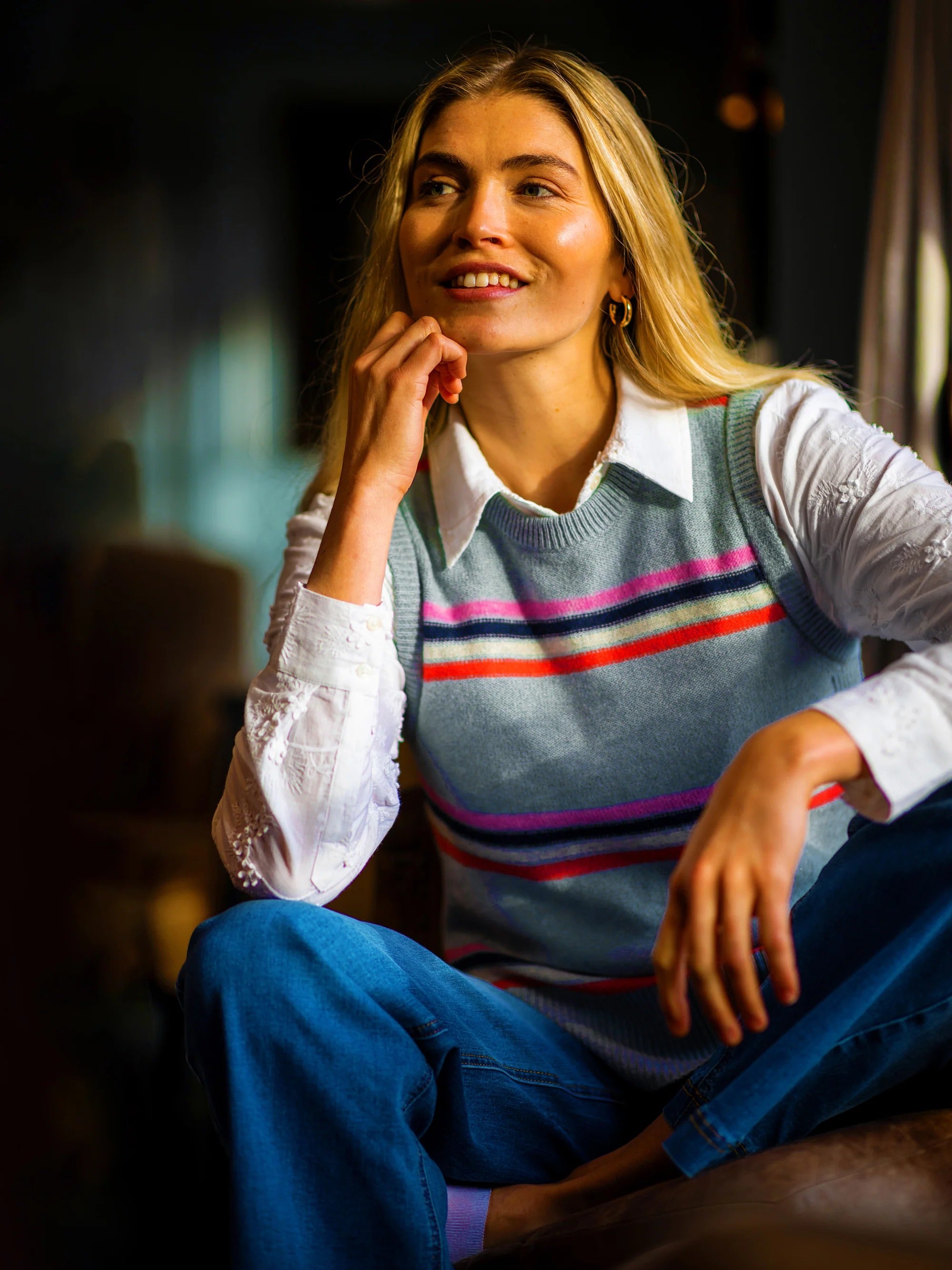 Flora Embroidered Blouse - Cream