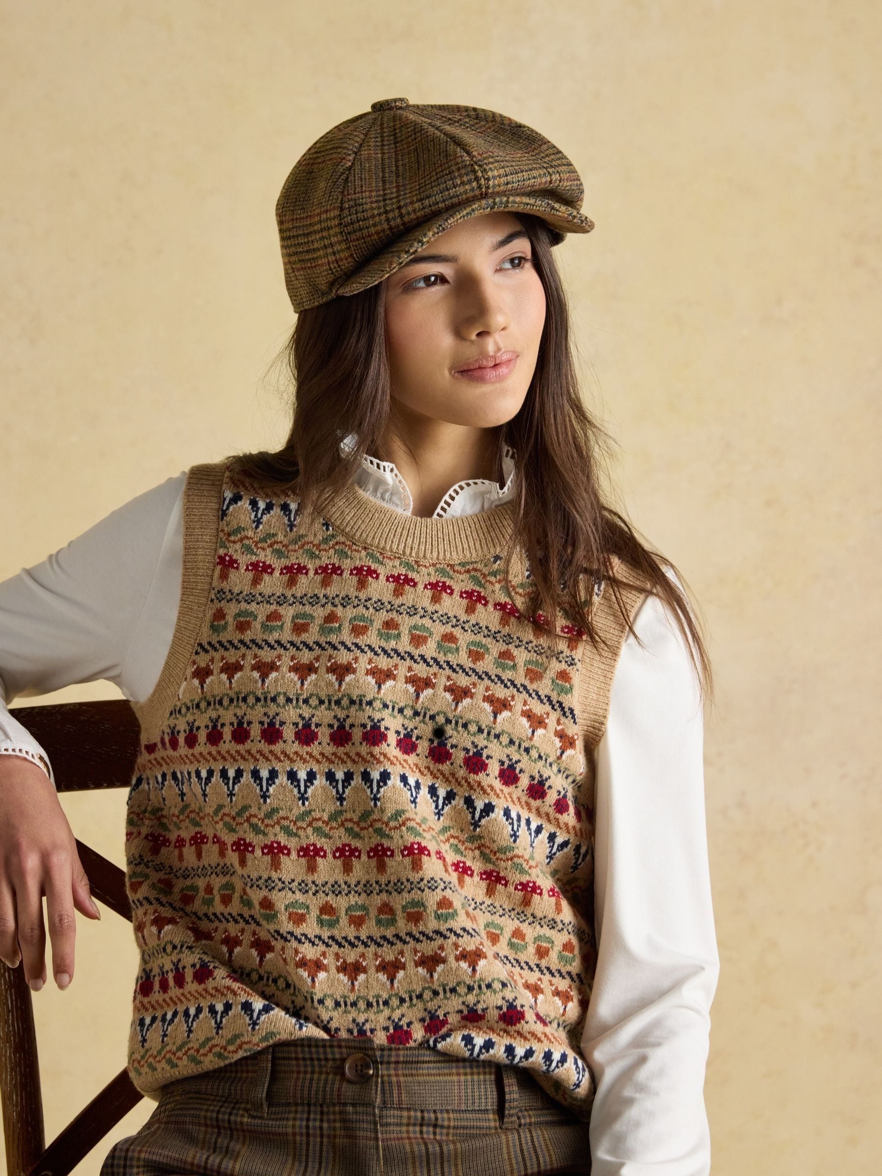 Harrogate Brown Check Baker Boy Hat