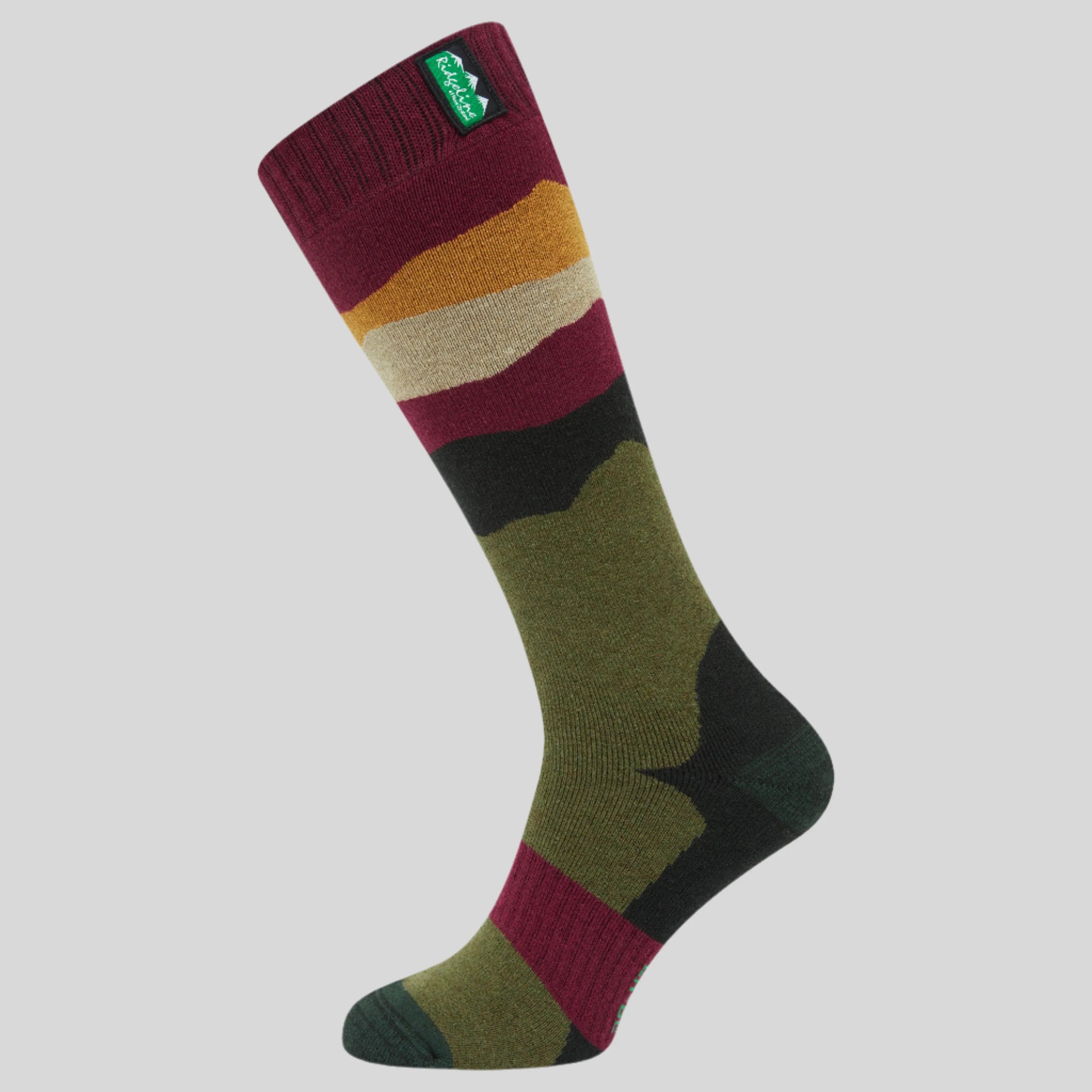 Merino Wool Socks Full Length - Berry Stripes