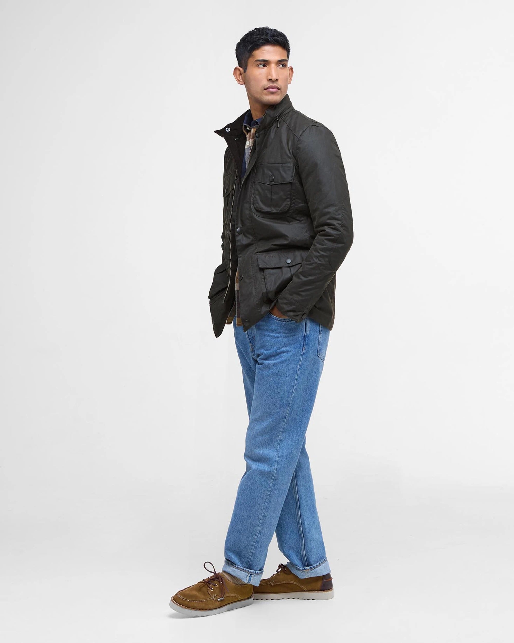 Waxed Cotton Jacket Barbour Belsay Wax Jacket Olive Barbour Dunlin