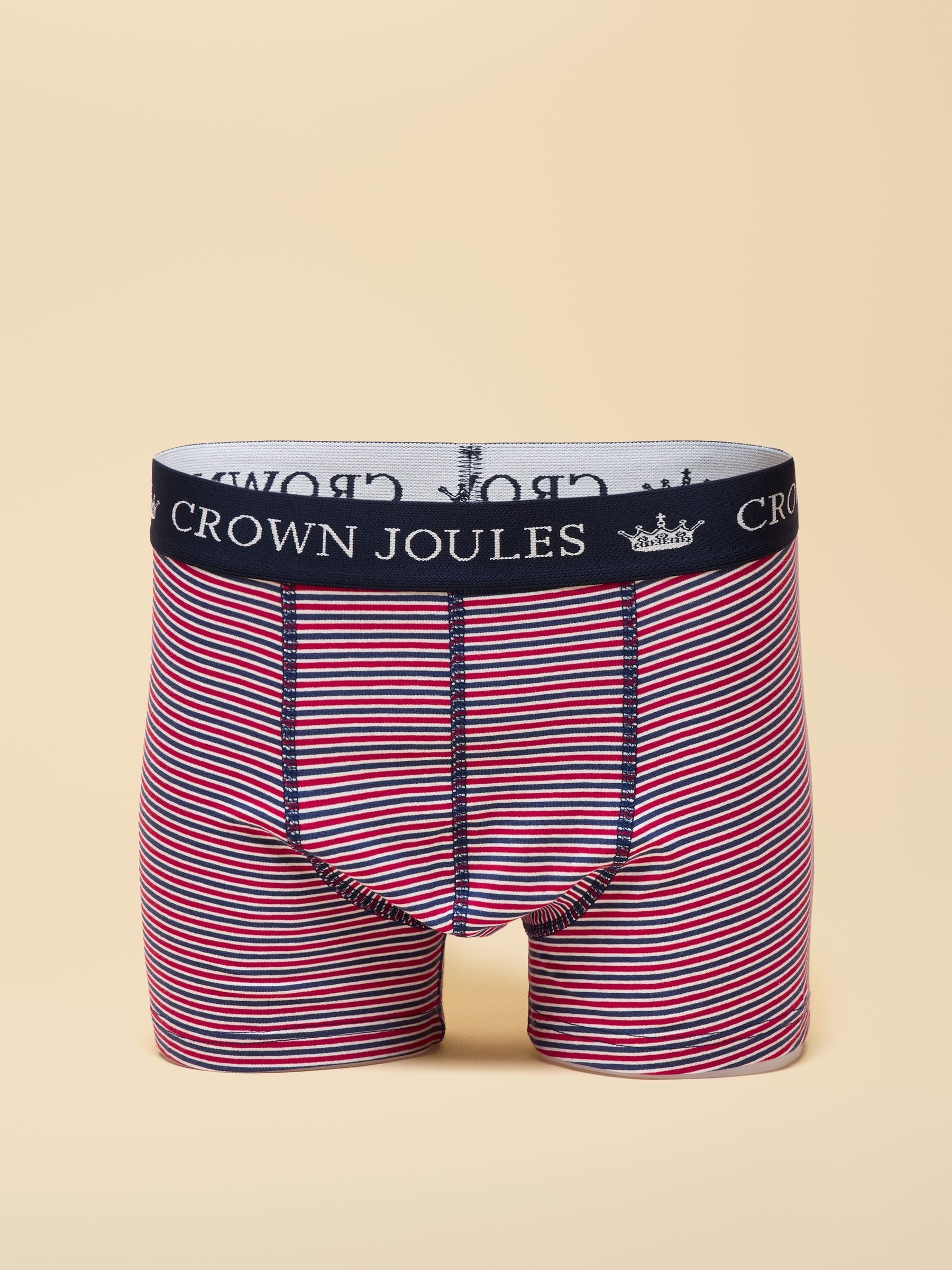 Crown Joules Orange & Navy Cotton Jersey Boxer Shorts - 2 Pack