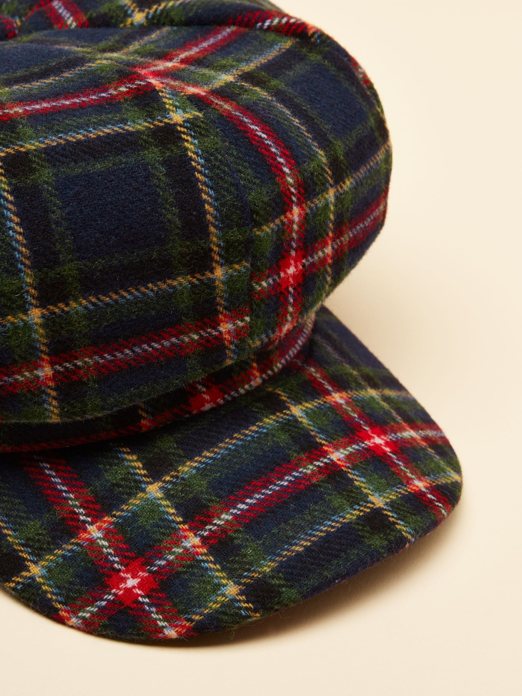Elvaston Navy/Khaki Check Tweed Baker Boy Hat