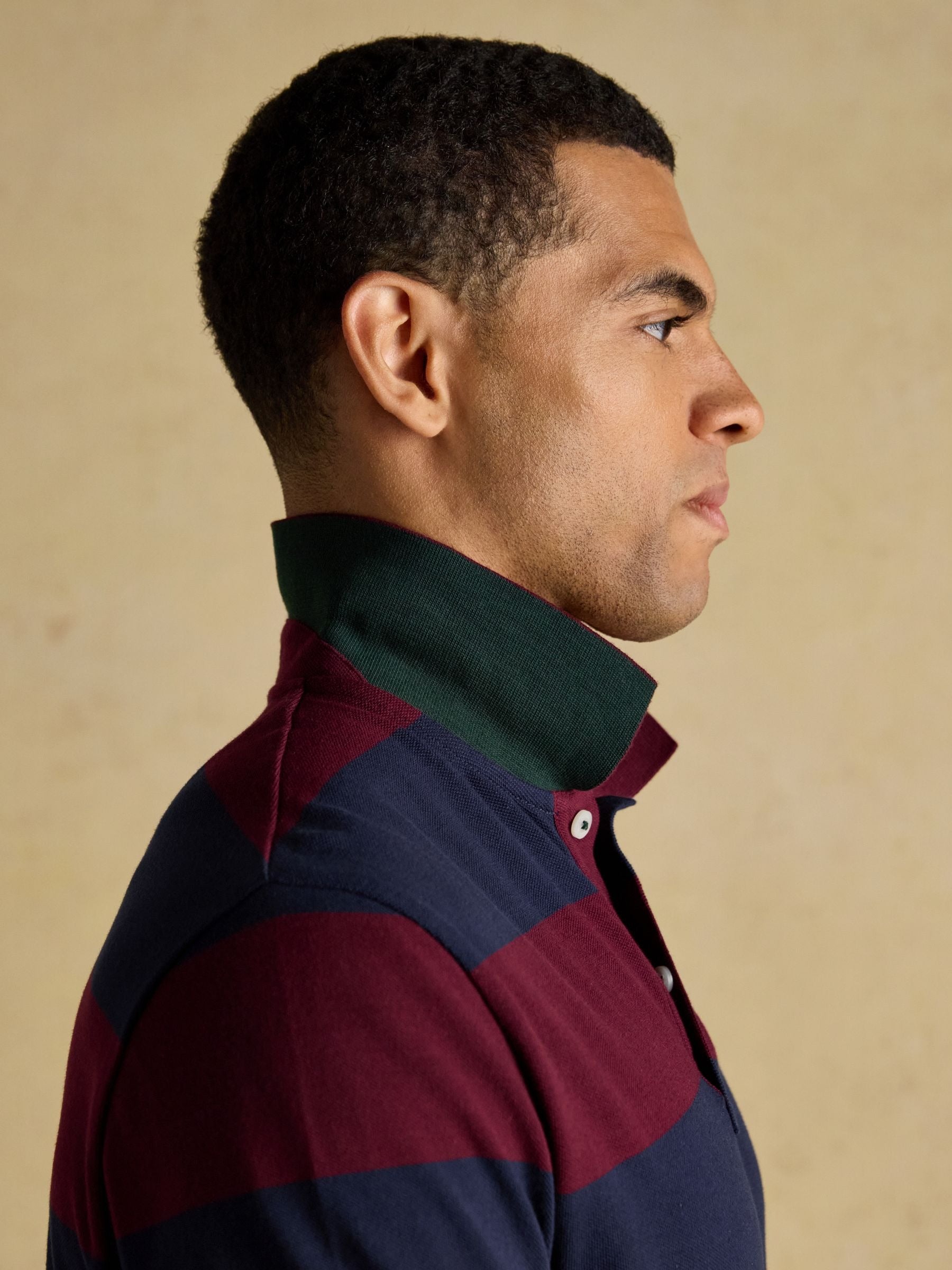 Woody Navy & Burgundy Cotton Pique Polo Shirt