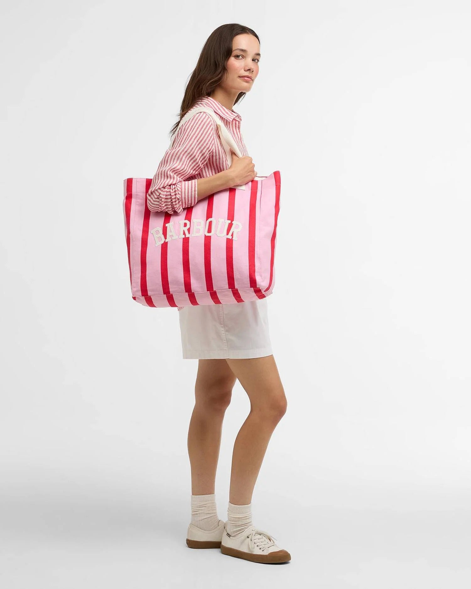 Emily Stripe Tote Bag - Cherry Blossom