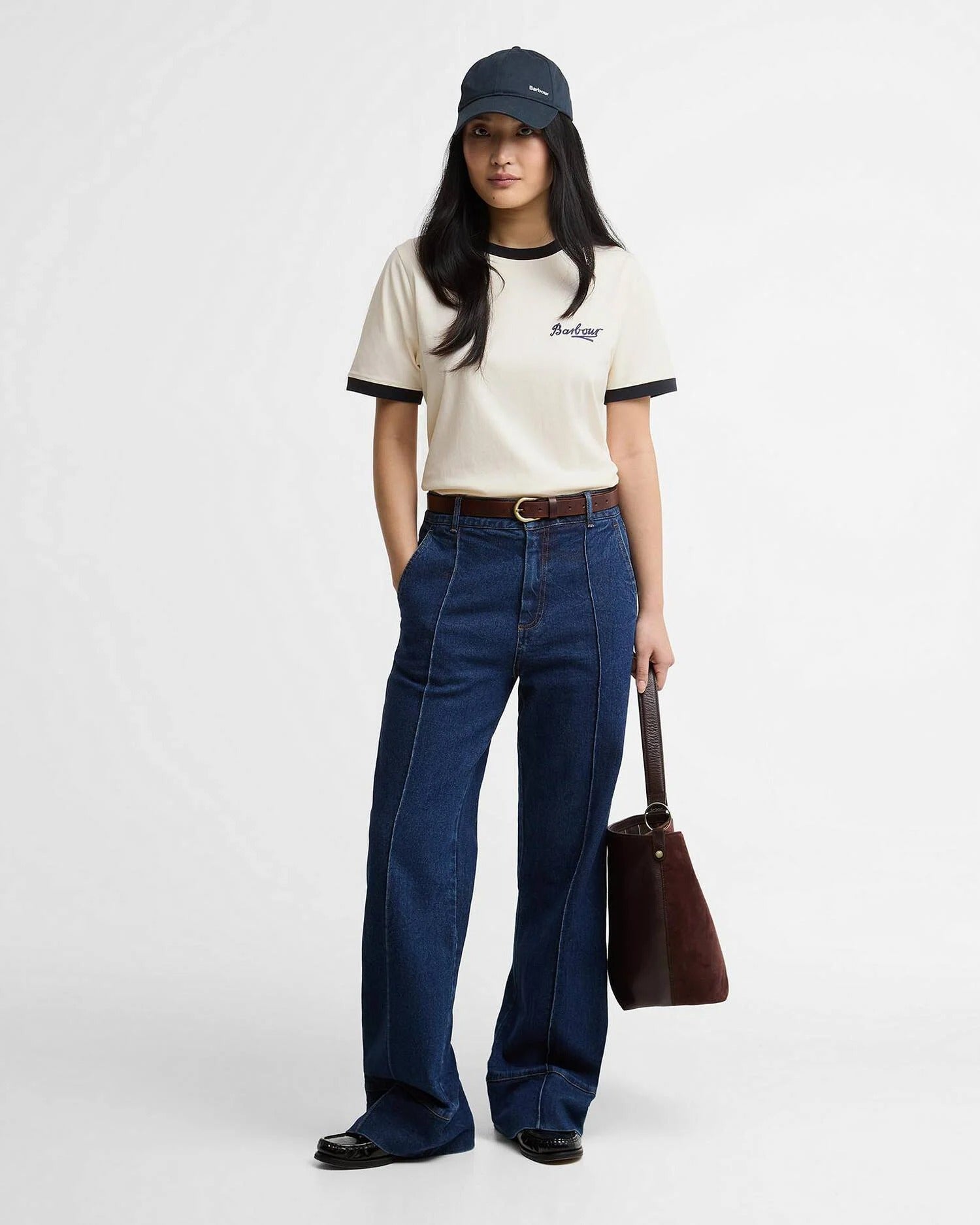 Madeline Tipped T-Shirt - Orginal Ecru/Dark Navy